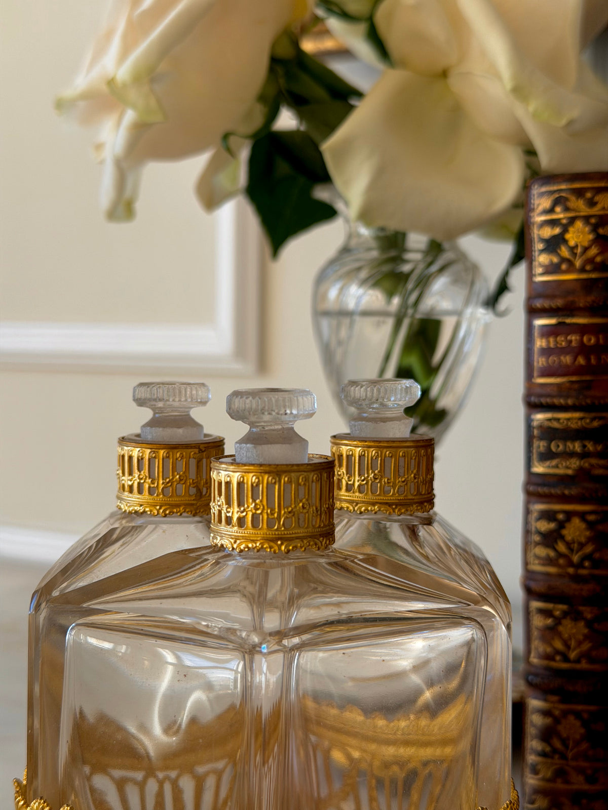 Triple Crystal Cabaret a Parfums with Gilt Bronze Mounts