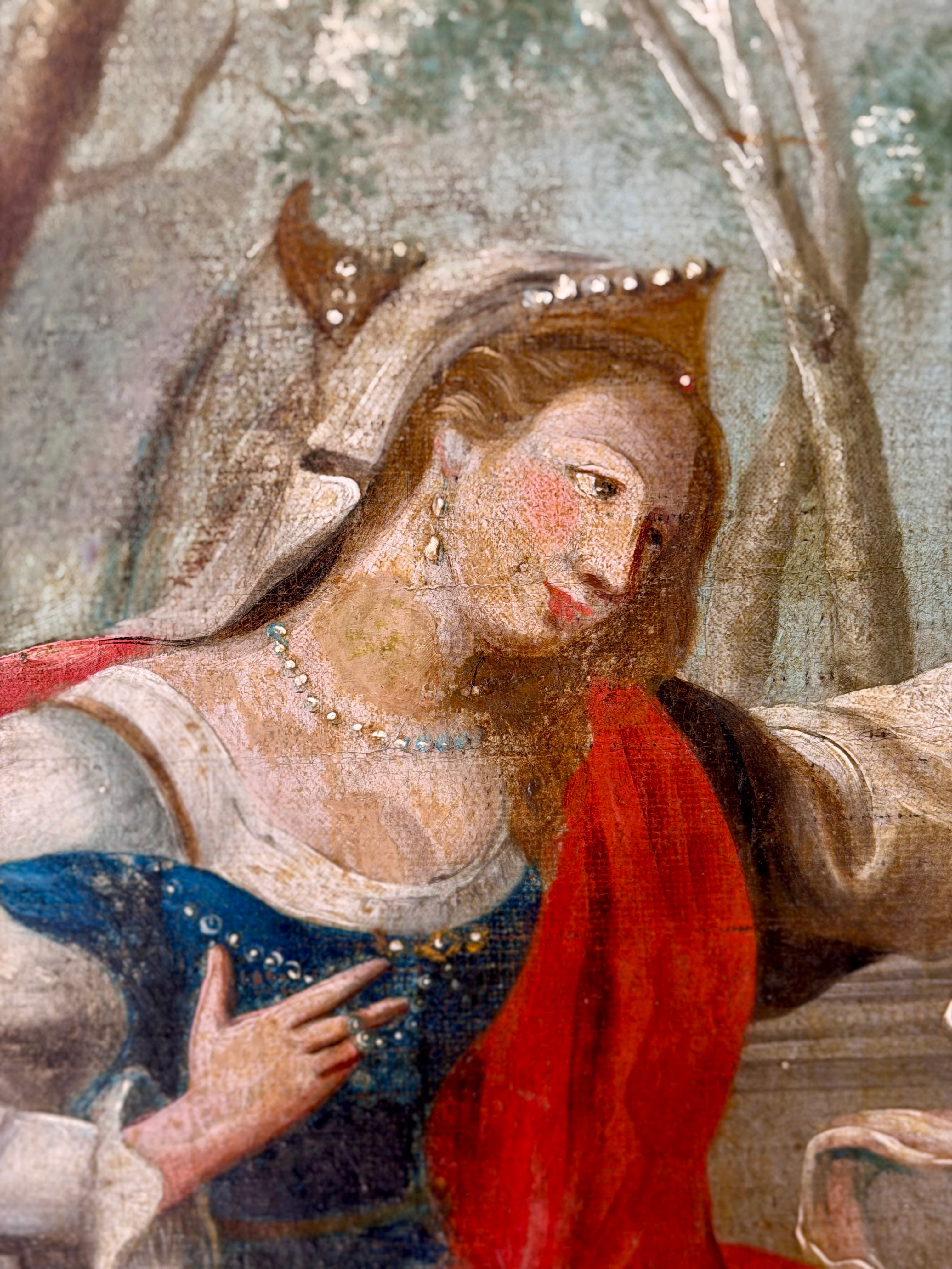 The Farewell of Venus & Adonis, antique oil on canvas