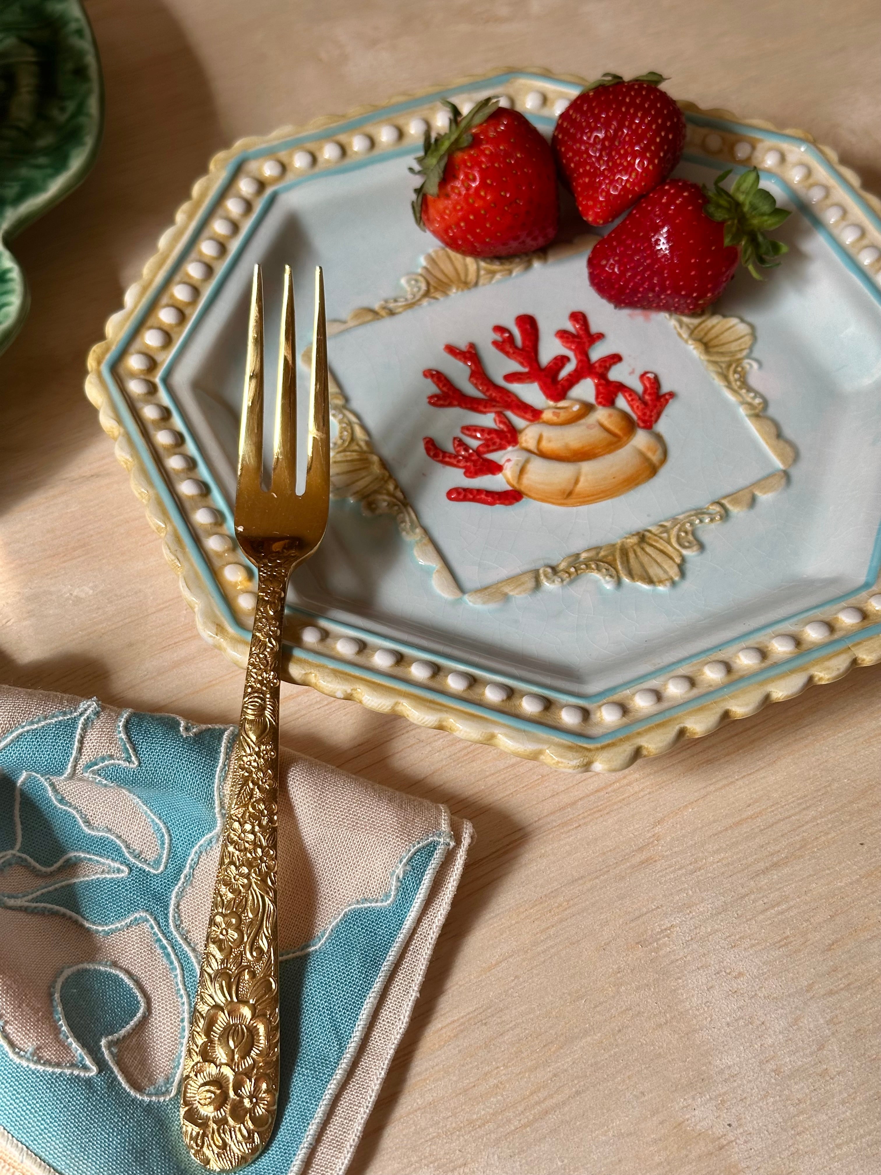 Coral Cottage Dessert Plate