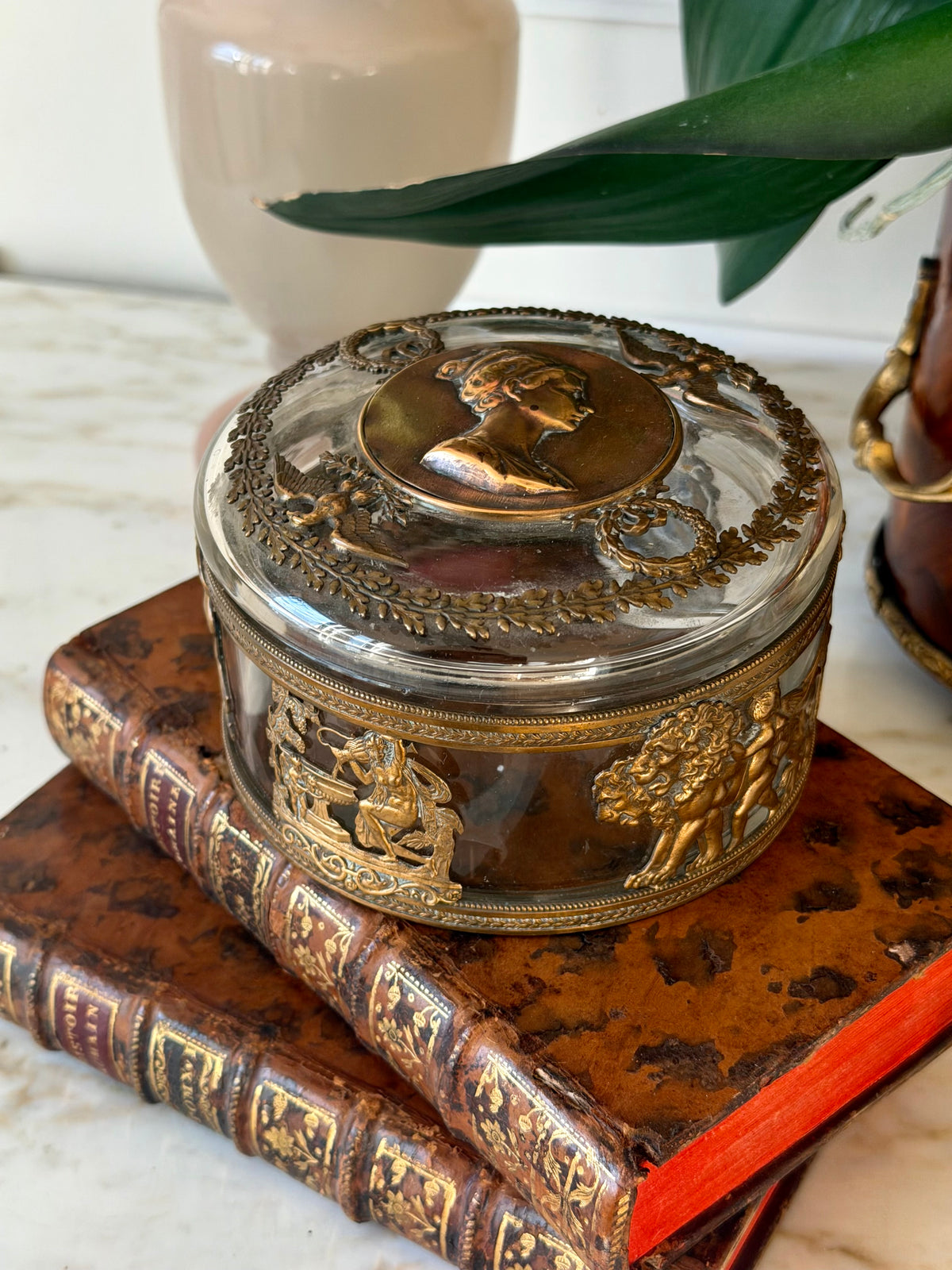 Crystal Box with Gilt Bronze Mounts and Cameo Bust Lid
