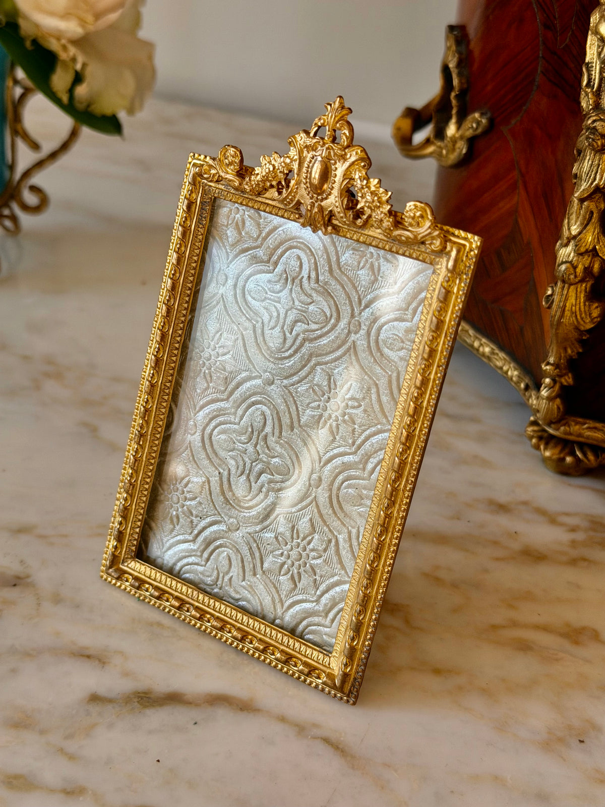 Gilt Bronze Frame with Crest
