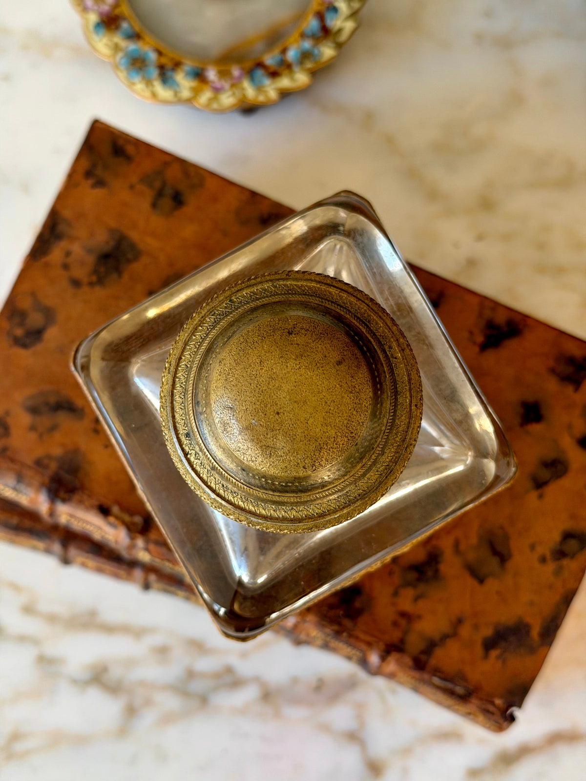 Napoleon III Crystal Inkwell with Gilt Bronze Mounts