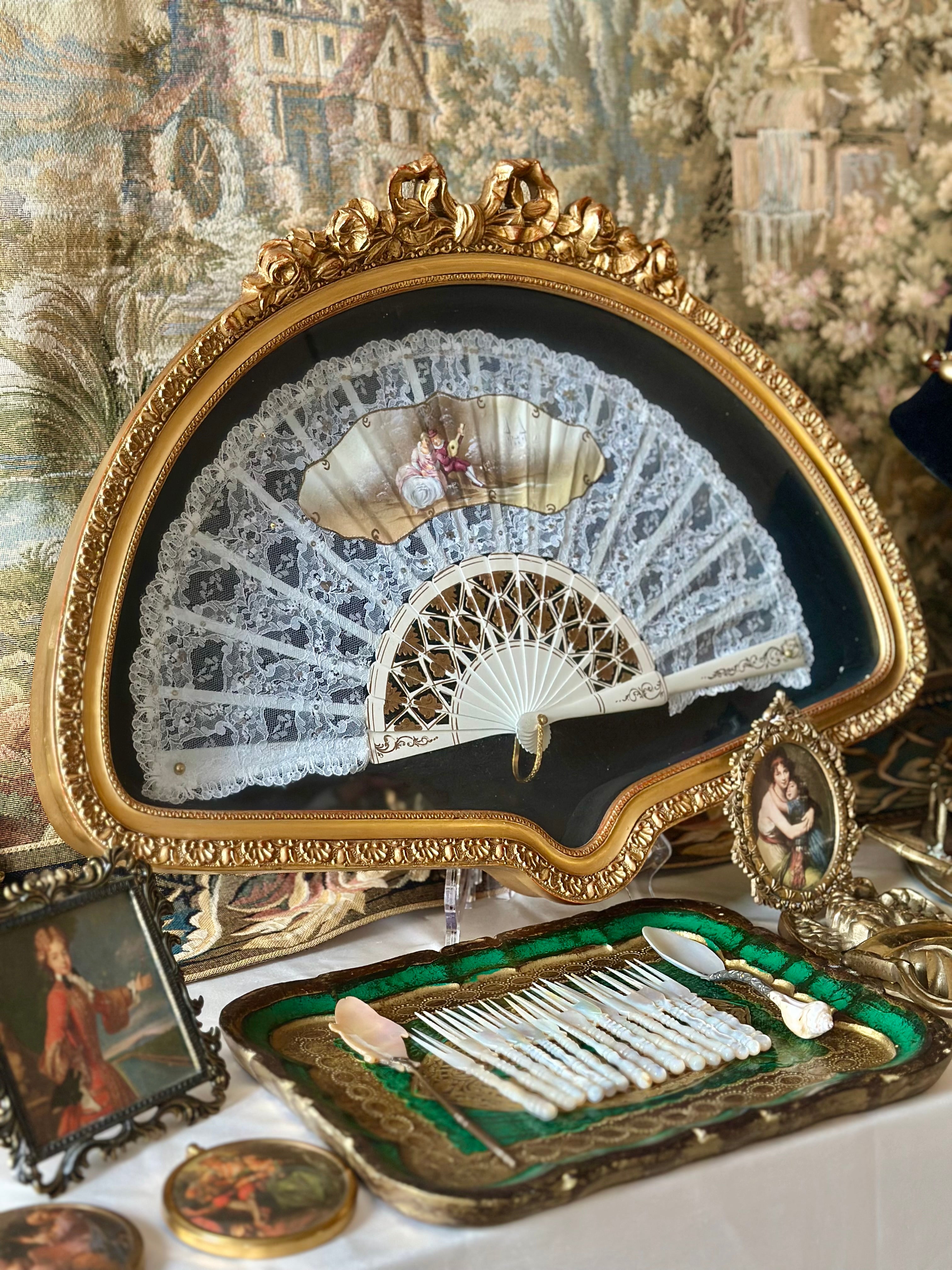 Antique Framed Fan