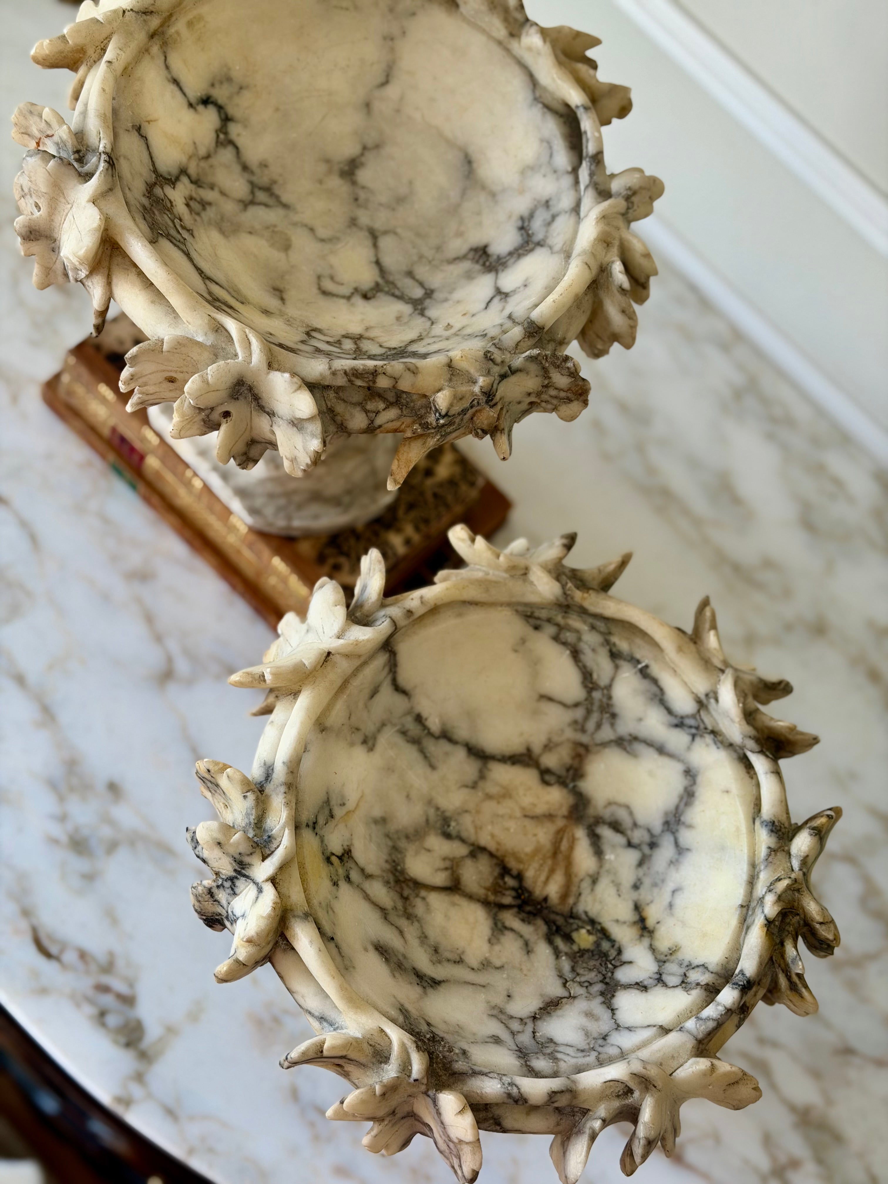 Pair of French Alabaster Tazzas