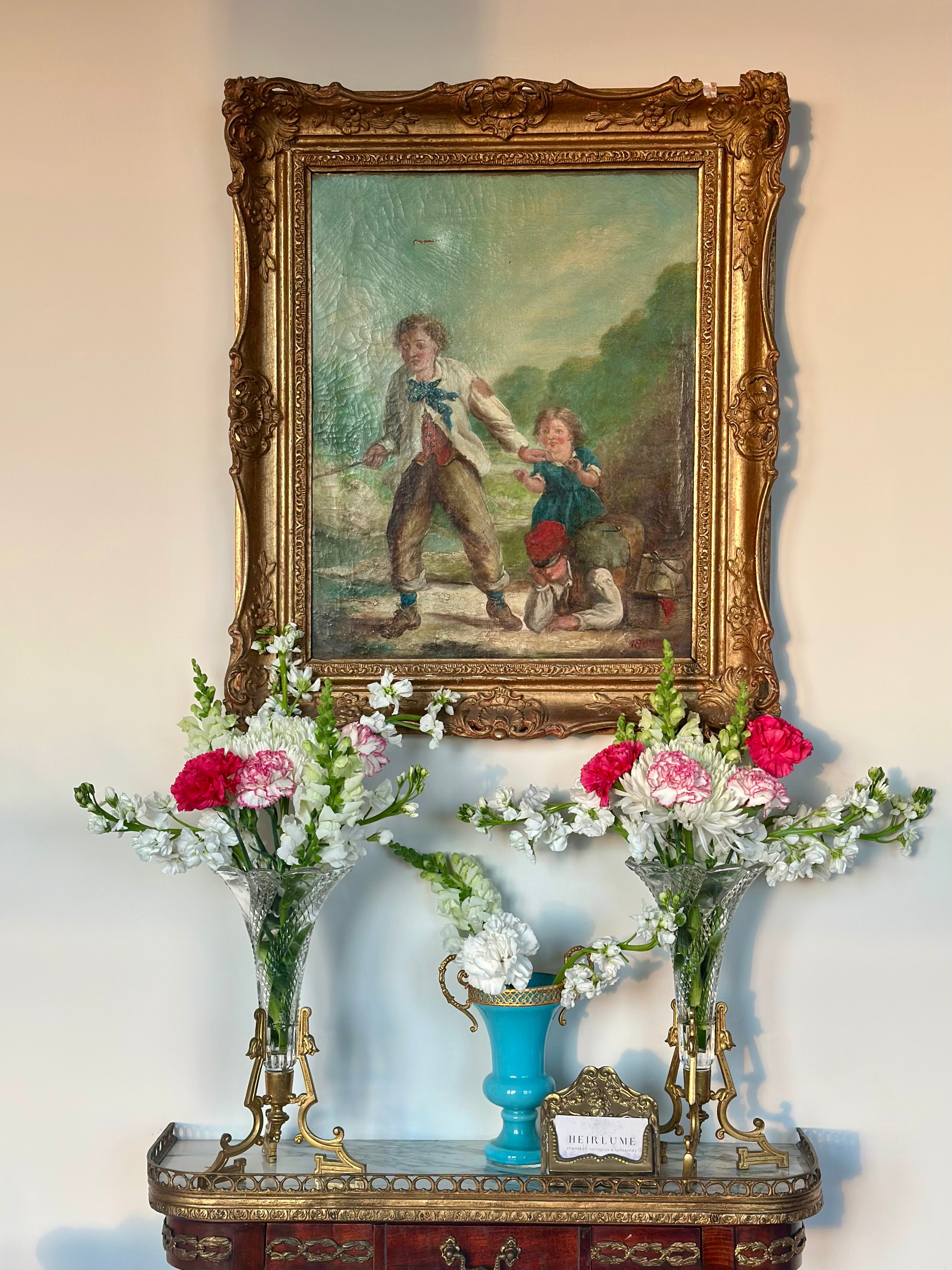 Vibrant Antique Figural Painting