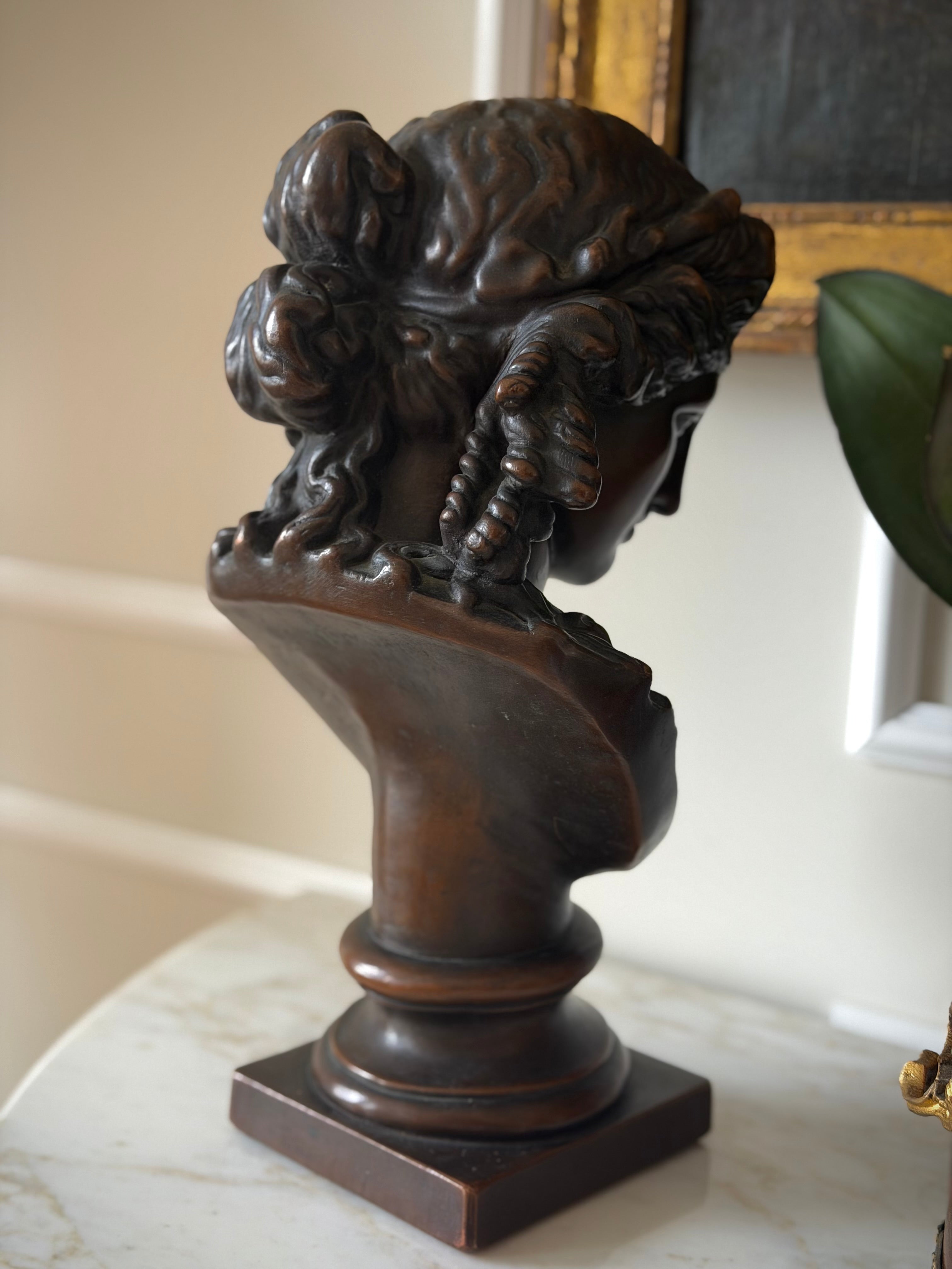 Classical Bronze-Finish Bust of Ariadne