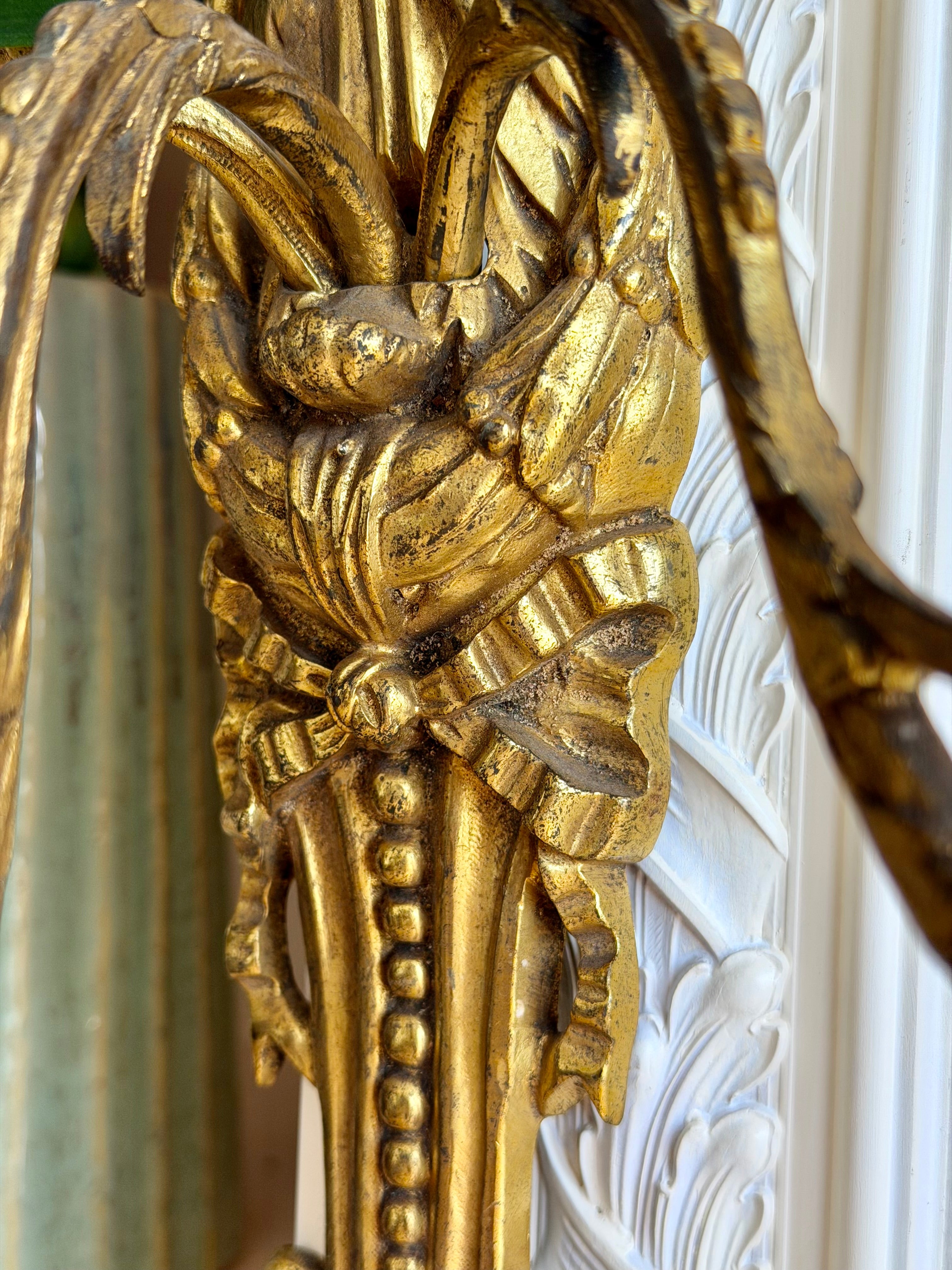 Louis XVI Style Gilt Brass Wall Sconces