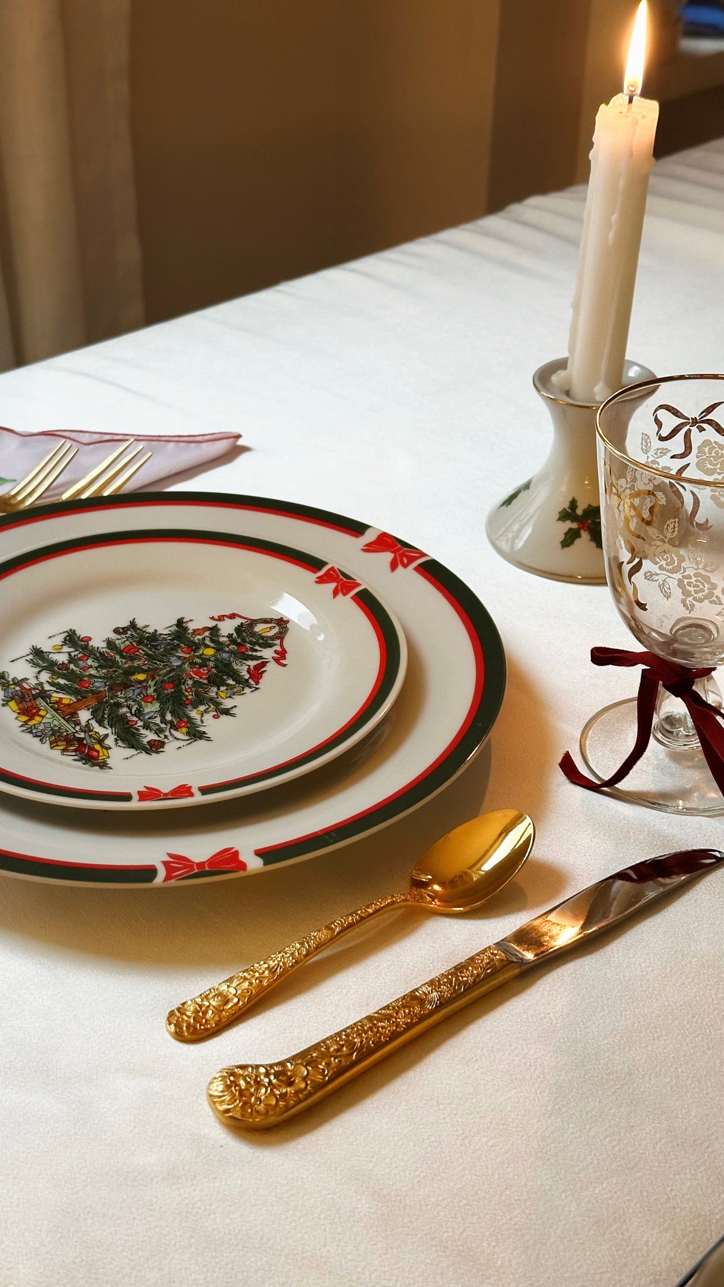 Winter Evergreen Salad Plates