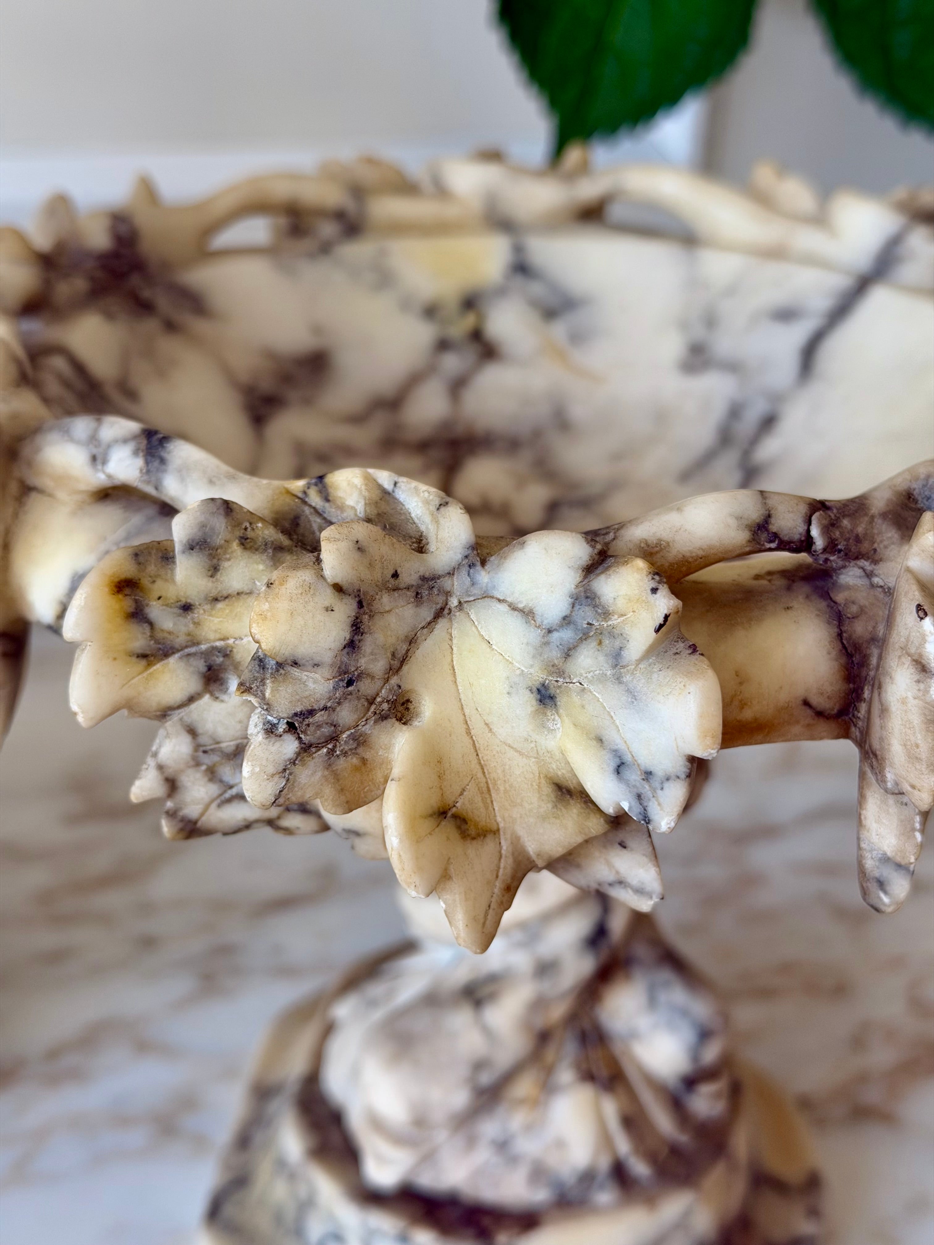 Pair of French Alabaster Tazzas