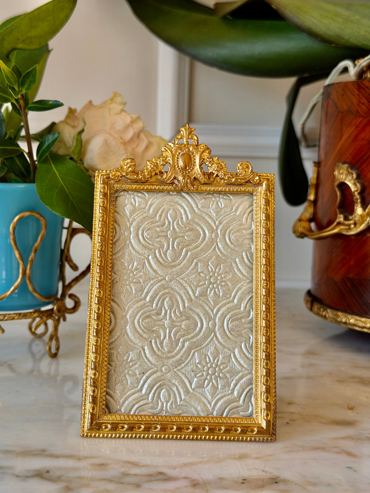 Gilt Bronze Frame with Crest