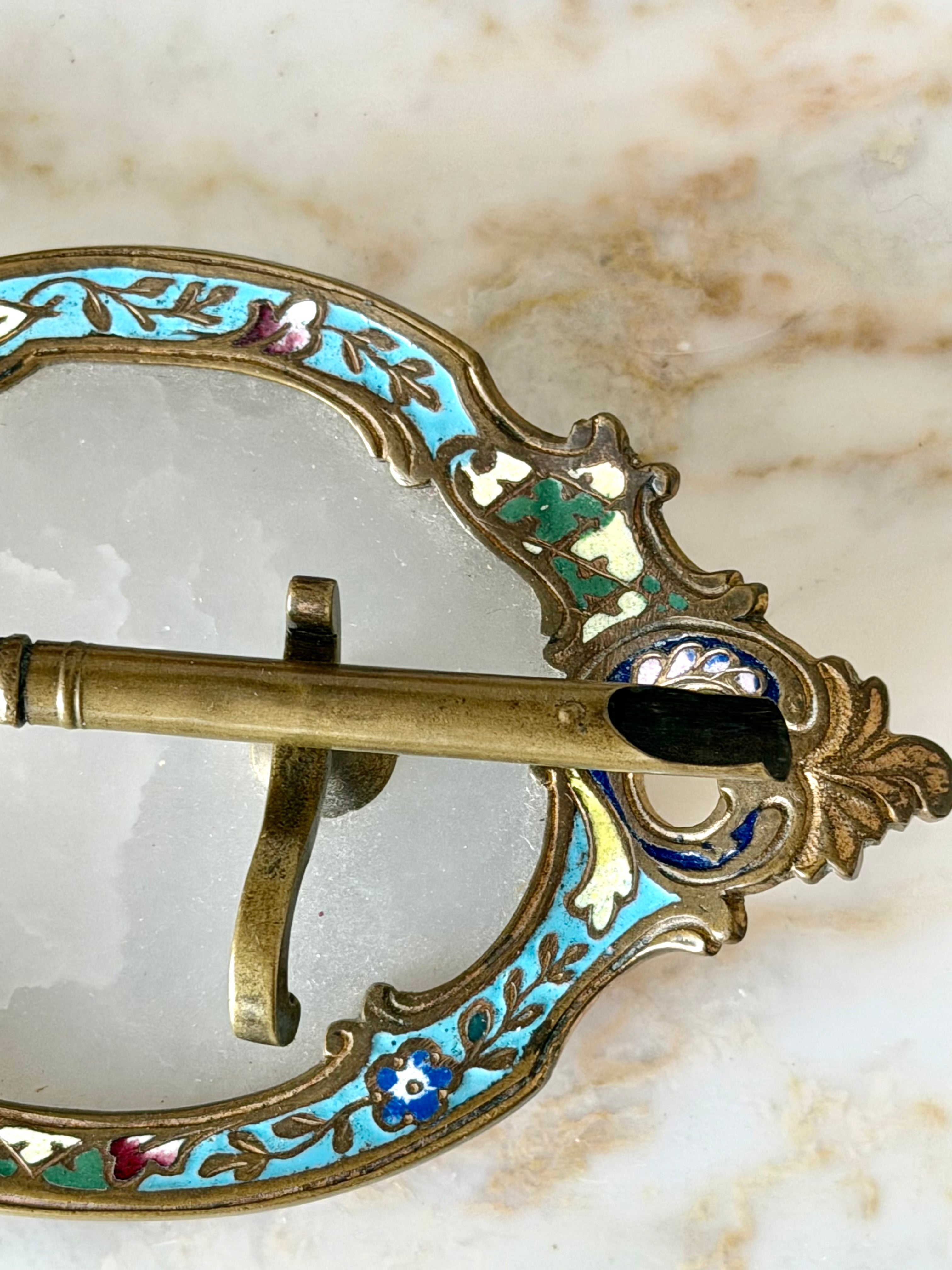 Champlevé and onyx quill stand