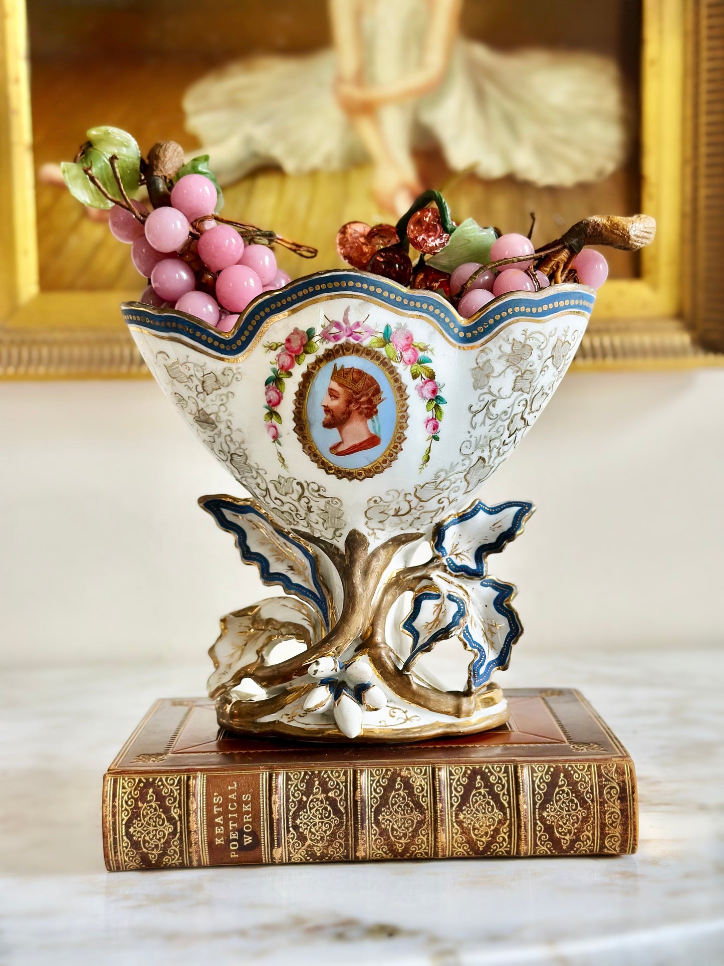 Handpainted Porcelain Compote
