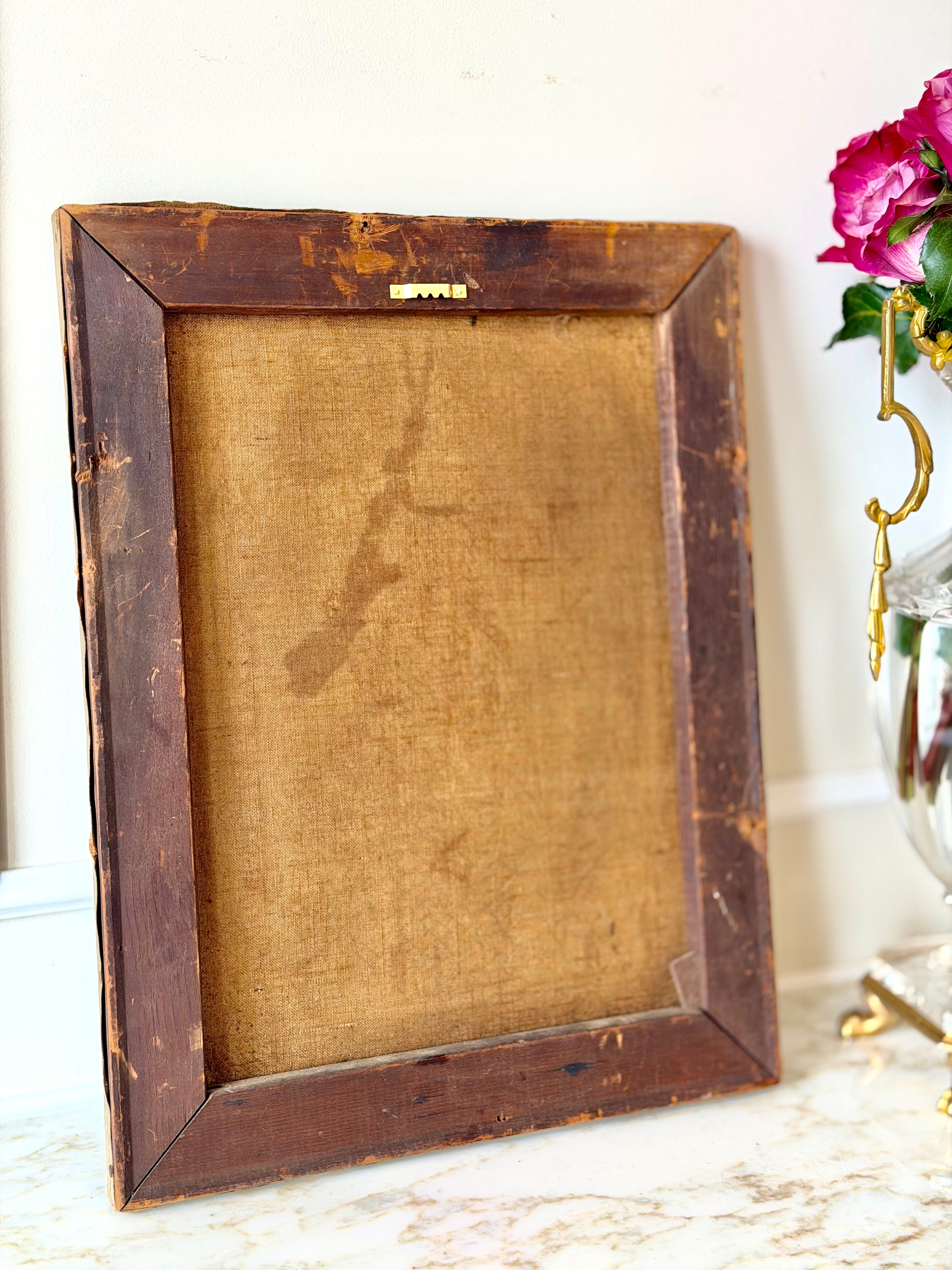 Late 19th Century Romantic Courtship Oil Painting