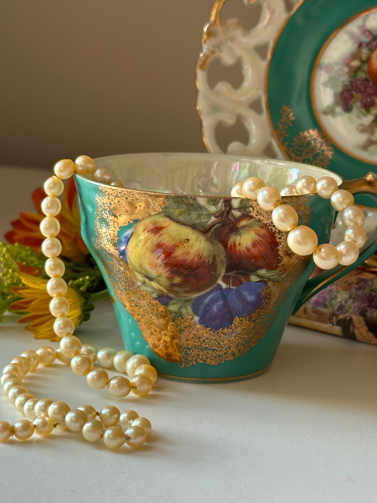 Gilded Grove Teacup Set