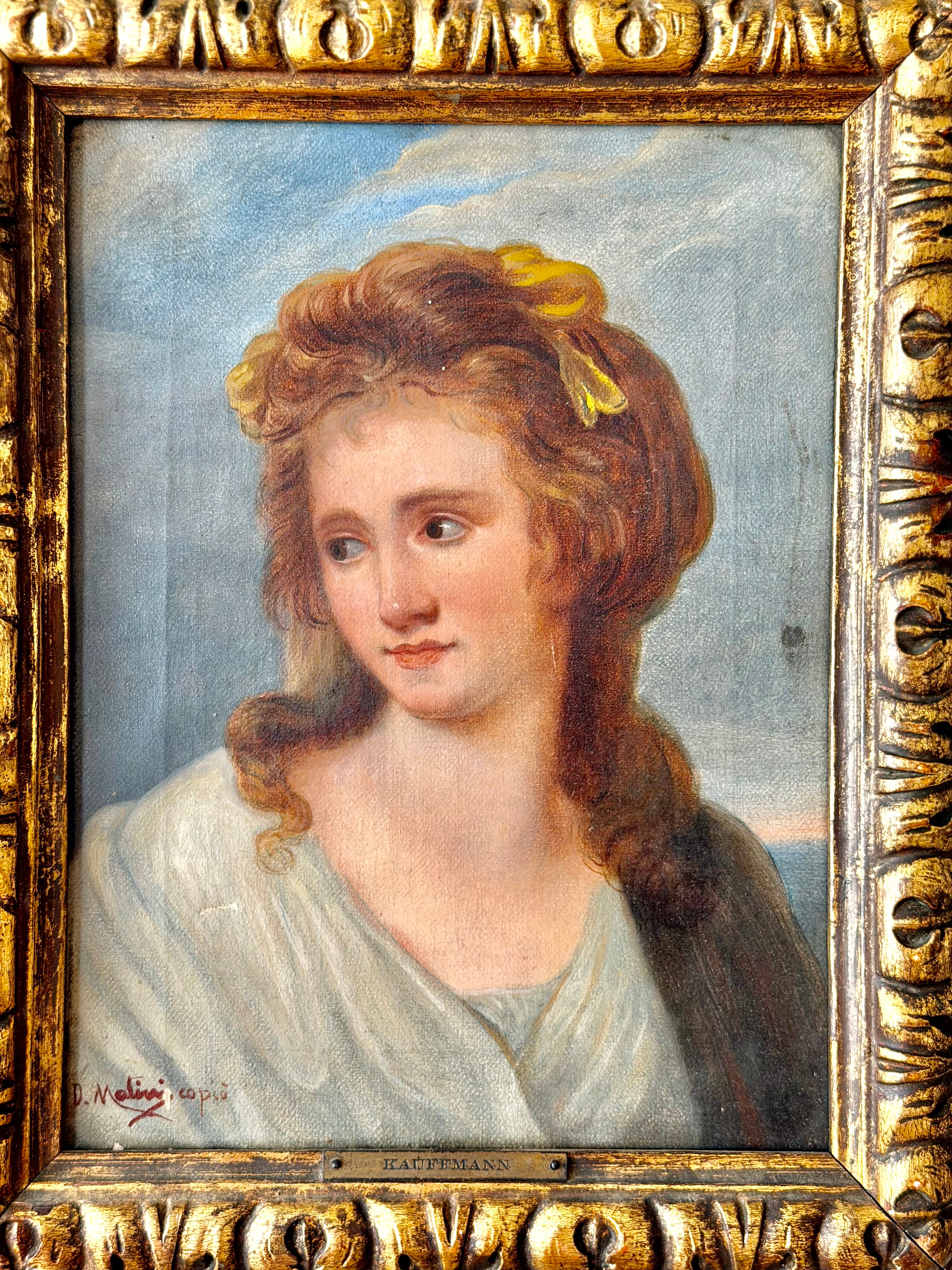 Early 20th Century Portrait After Angelica Kauffman, Oil on Canvas