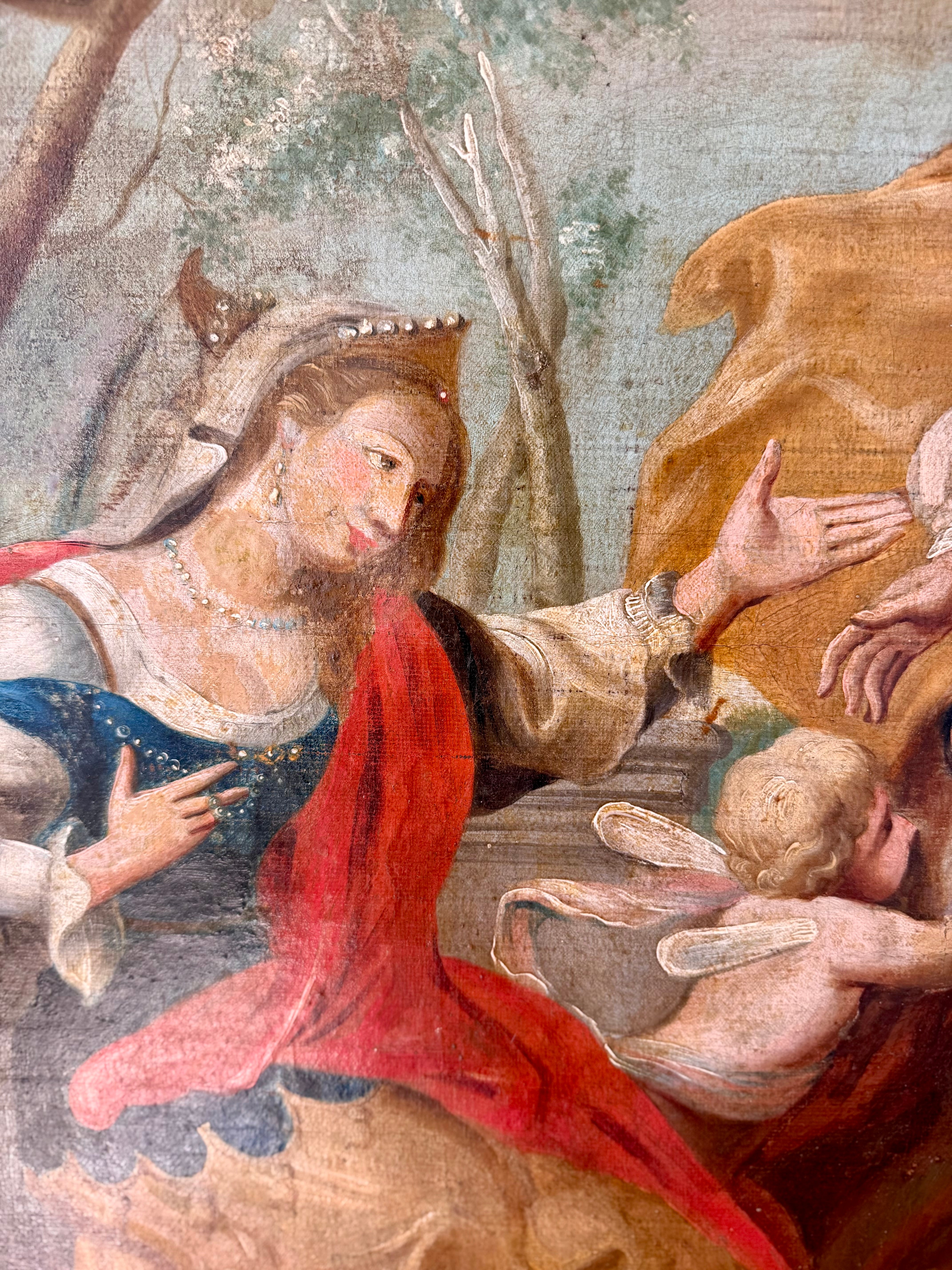 The Farewell of Venus & Adonis, antique oil on canvas