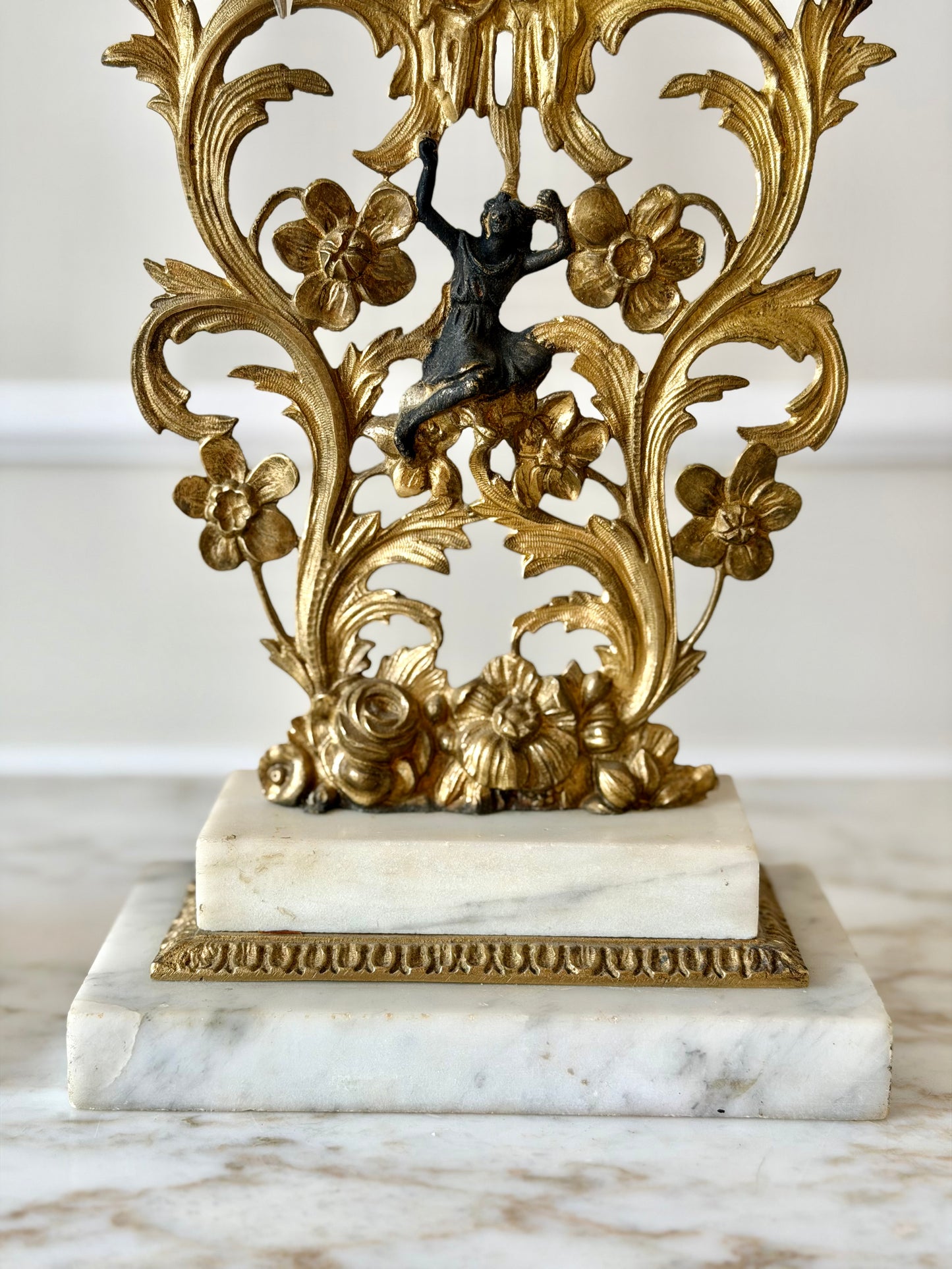 Art Nouveau gilt spelter candlesticks (pair)