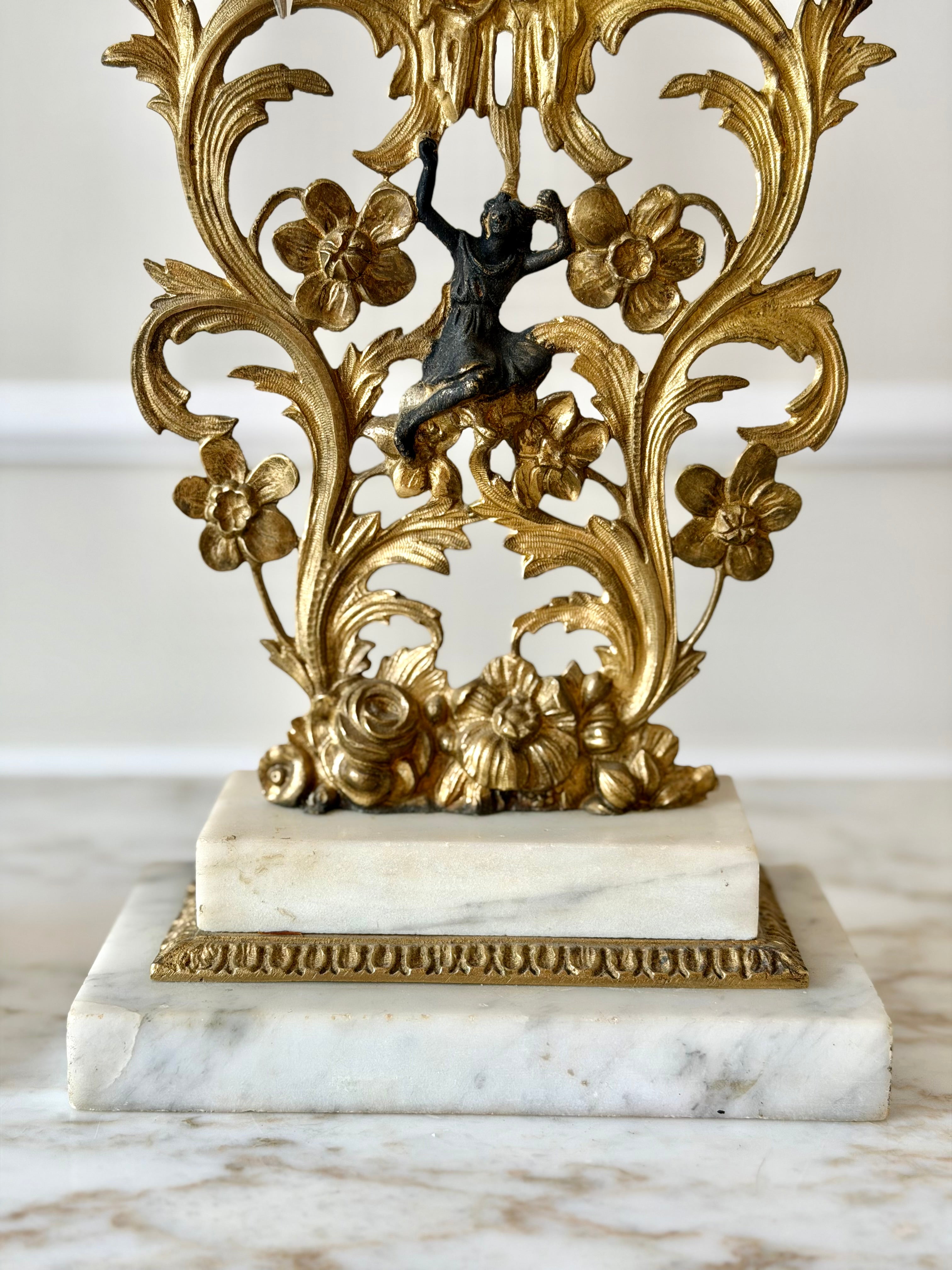 Art Nouveau gilt spelter candlesticks (pair)