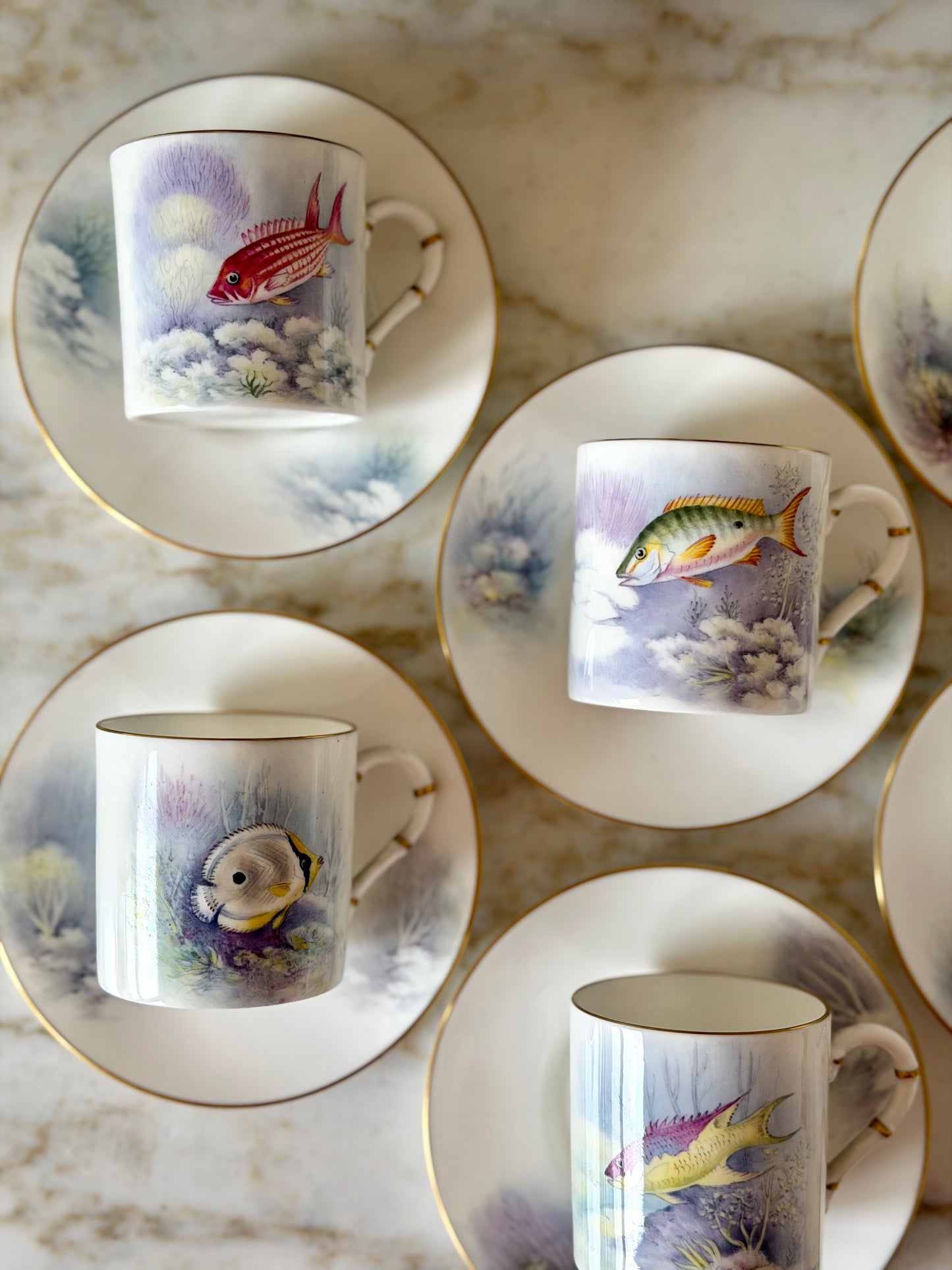 Royal Worcester demitasse teacup and saucer set (6)