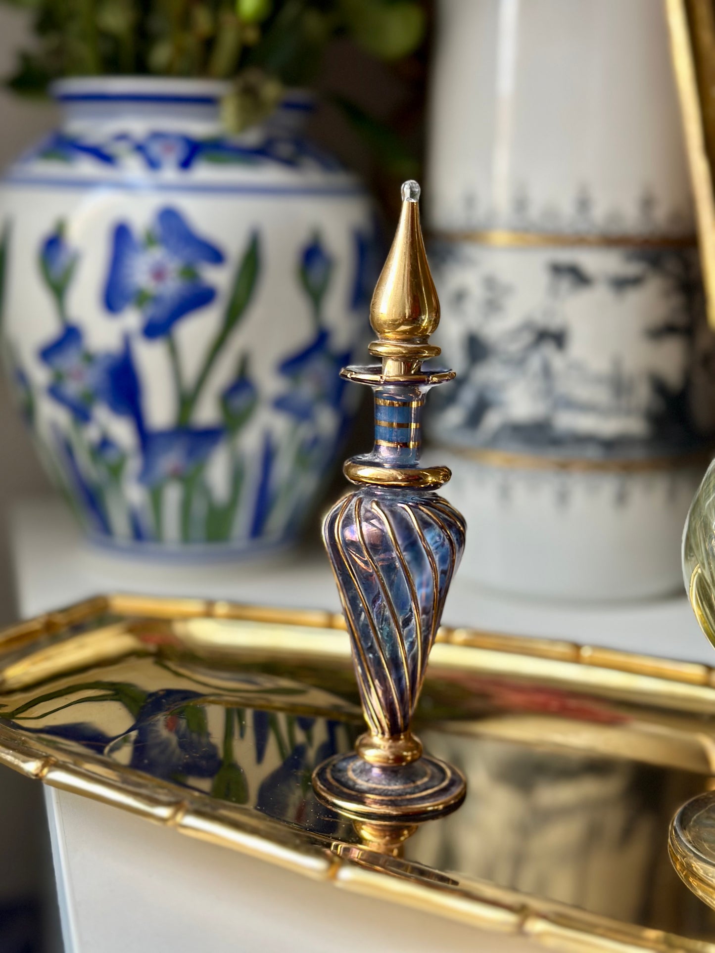 Vintage Gilt Perfume Oil Bottle