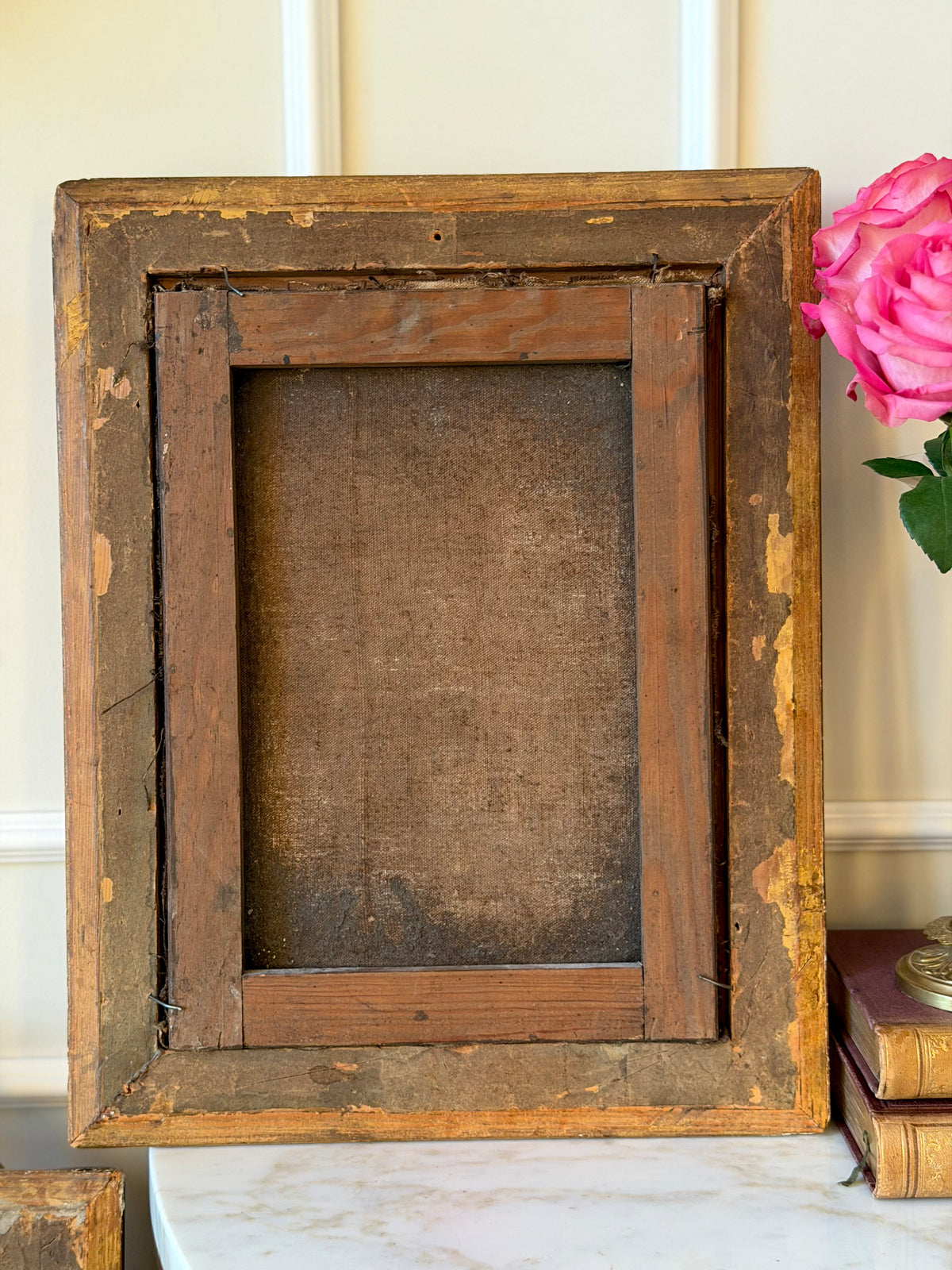 Antique Oil Portraits on Canvas of a Young boy & Girl in Giltwood Frames