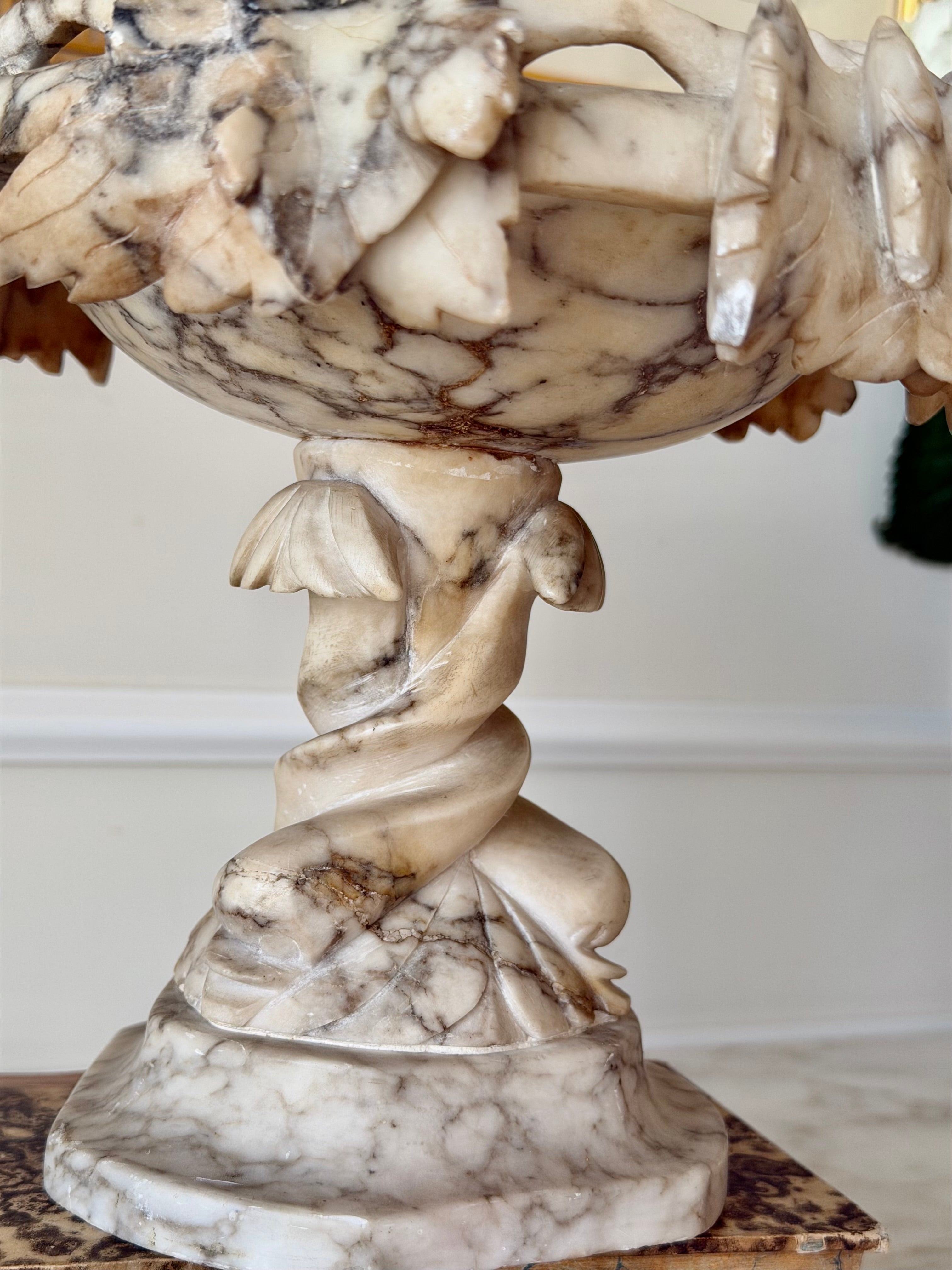 Pair of French Alabaster Tazzas