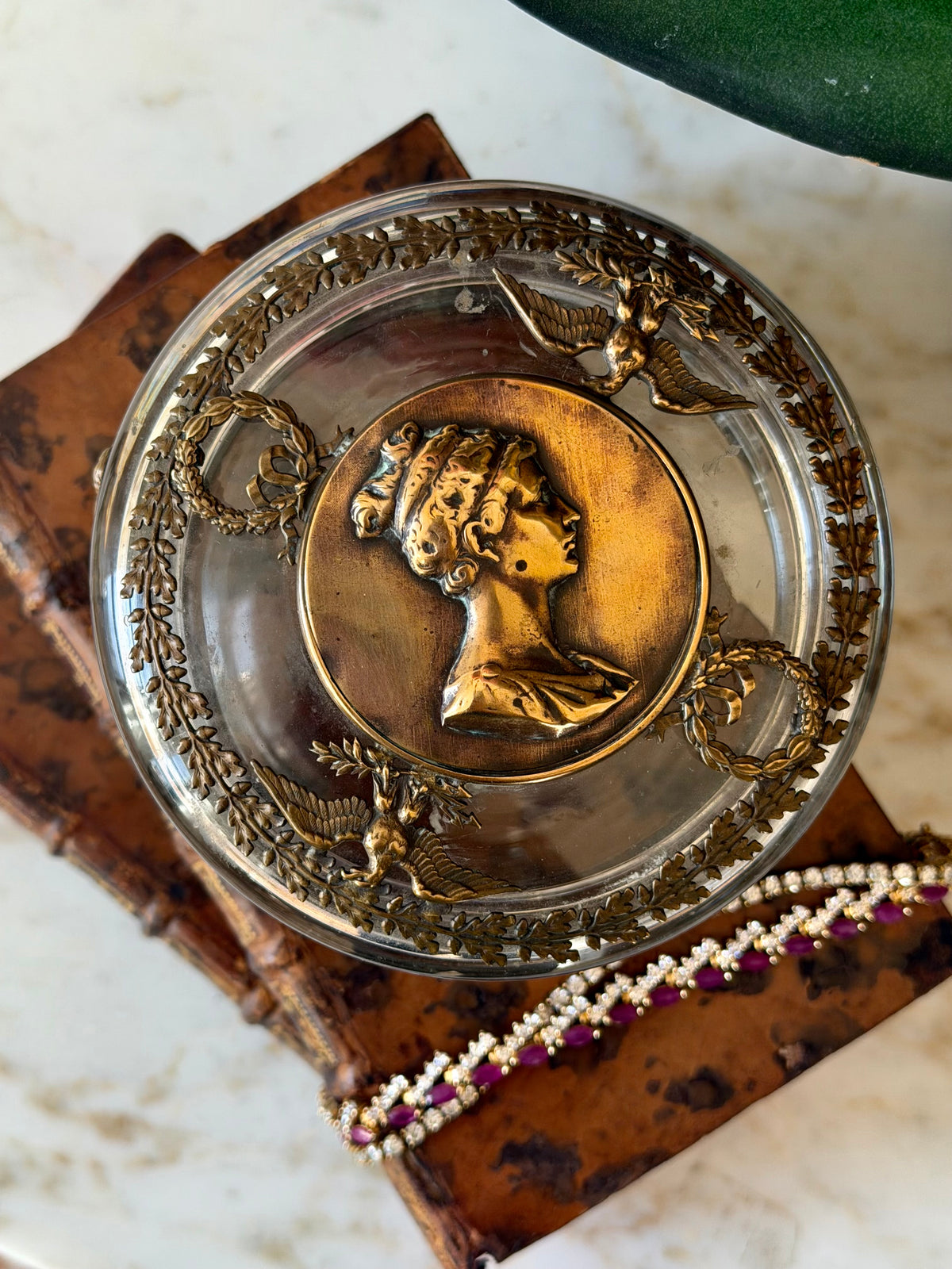 Crystal Box with Gilt Bronze Mounts and Cameo Bust Lid