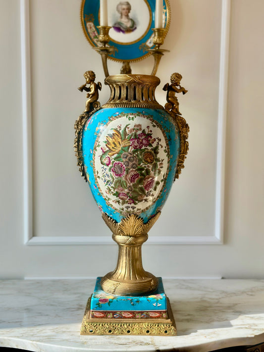 Wong Lee Porcelain Vase with Gilt Metal Mounts