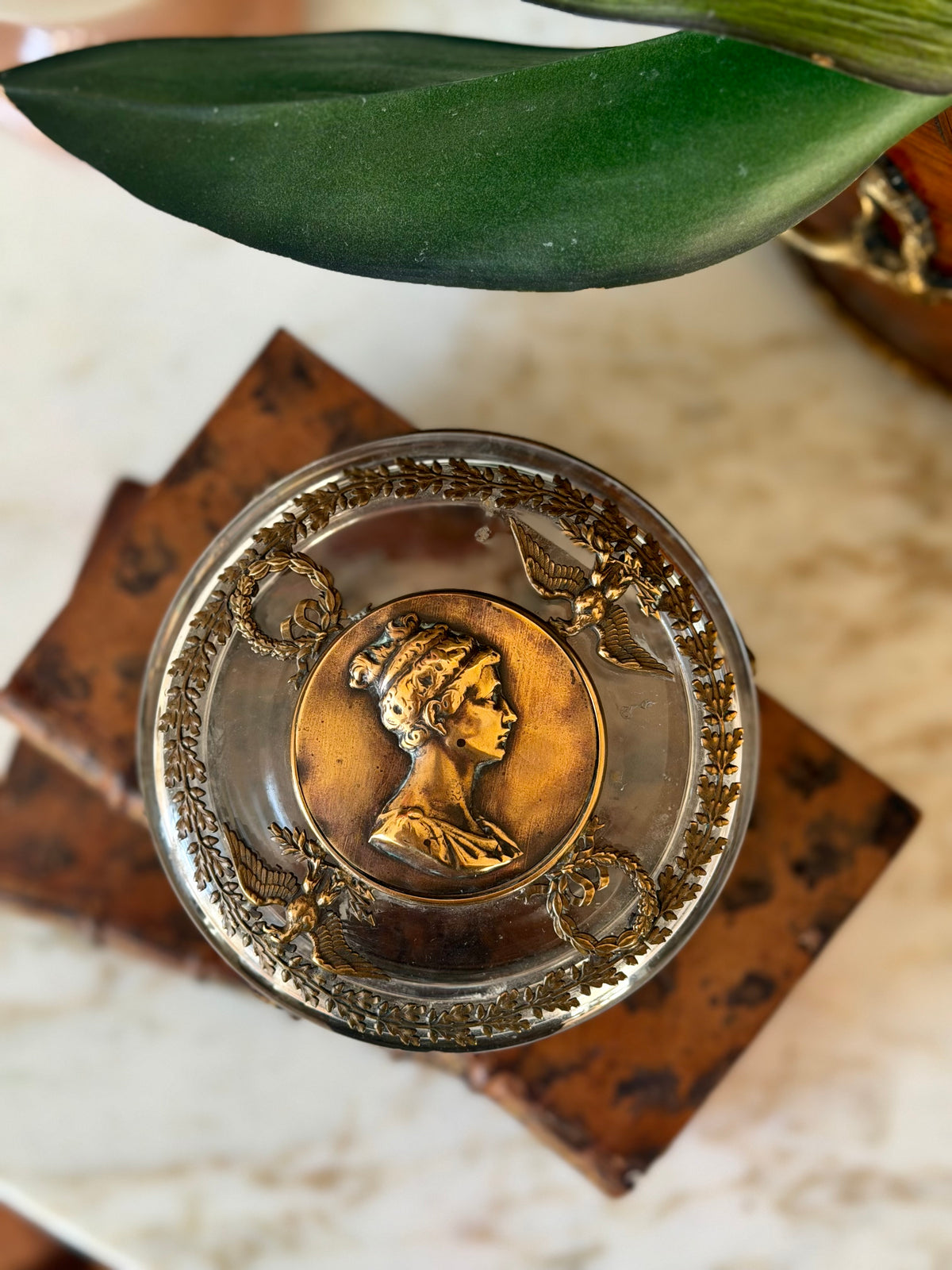 Crystal Box with Gilt Bronze Mounts and Cameo Bust Lid