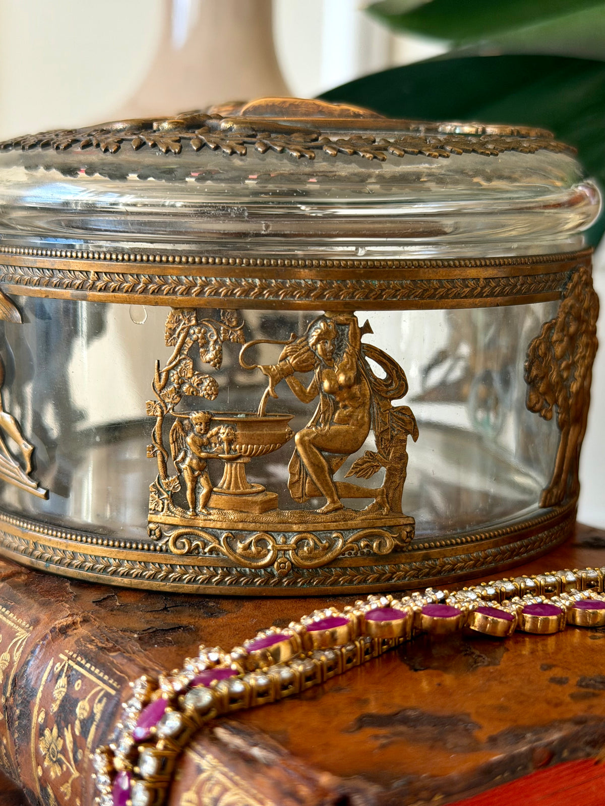 Crystal Box with Gilt Bronze Mounts and Cameo Bust Lid