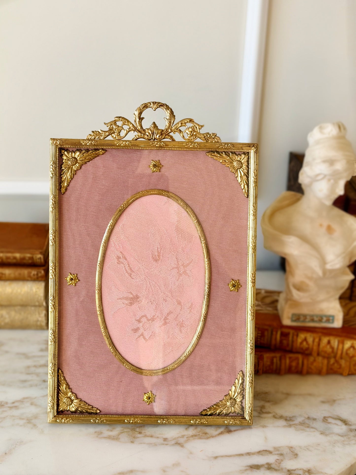 Pink late 19th Century Ormolu Mounted Frame