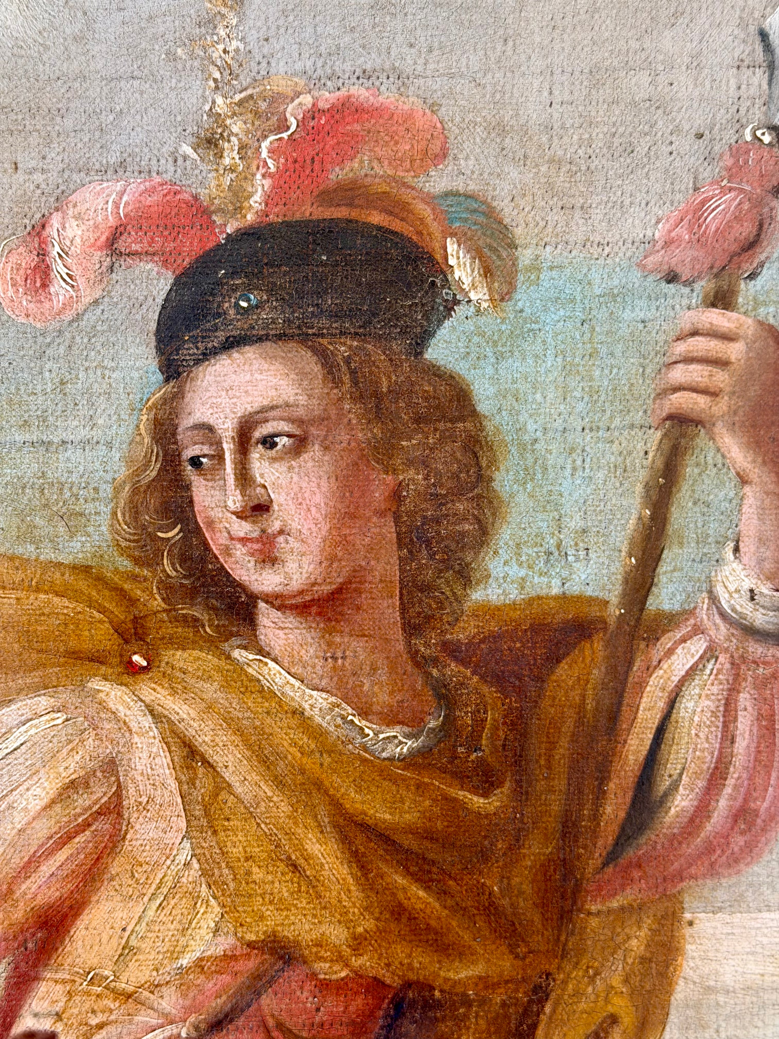 The Farewell of Venus & Adonis, antique oil on canvas