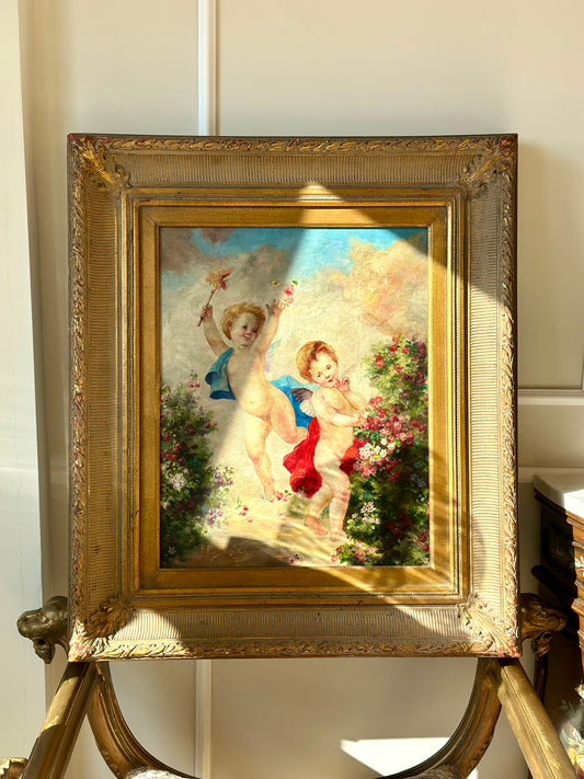 Playful Cherubs Oil on Canvas
