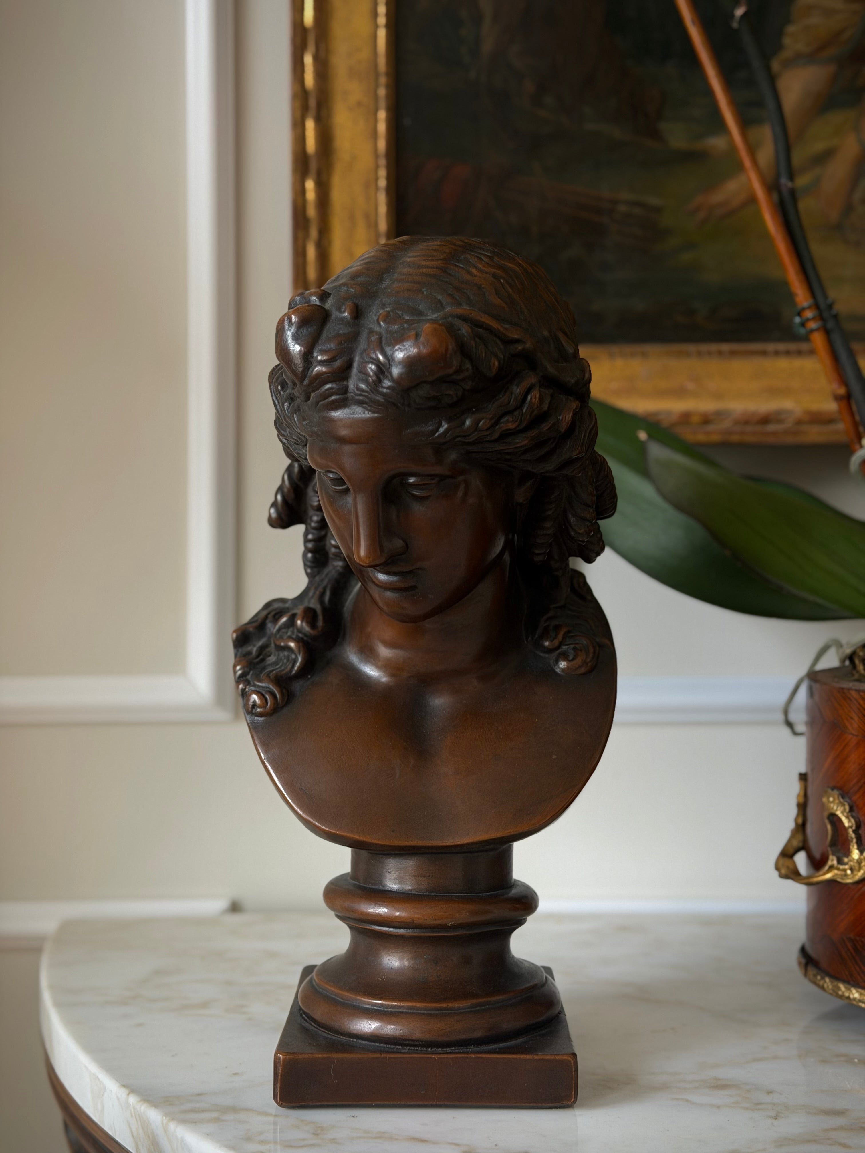Classical Bronze-Finish Bust of Ariadne