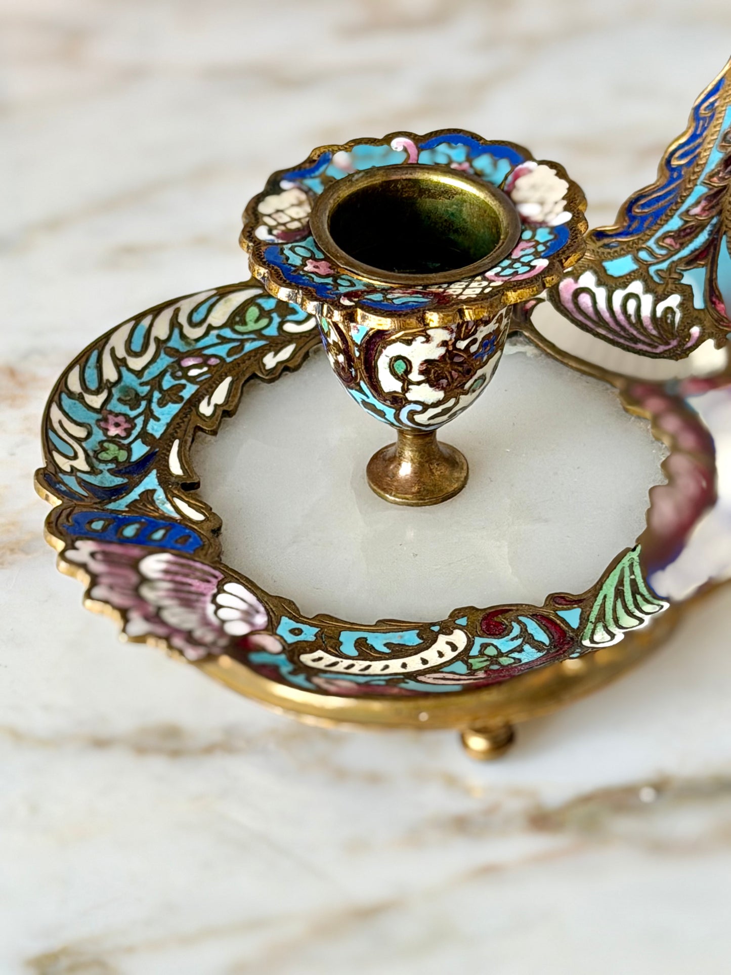 Champlevé chamber stick