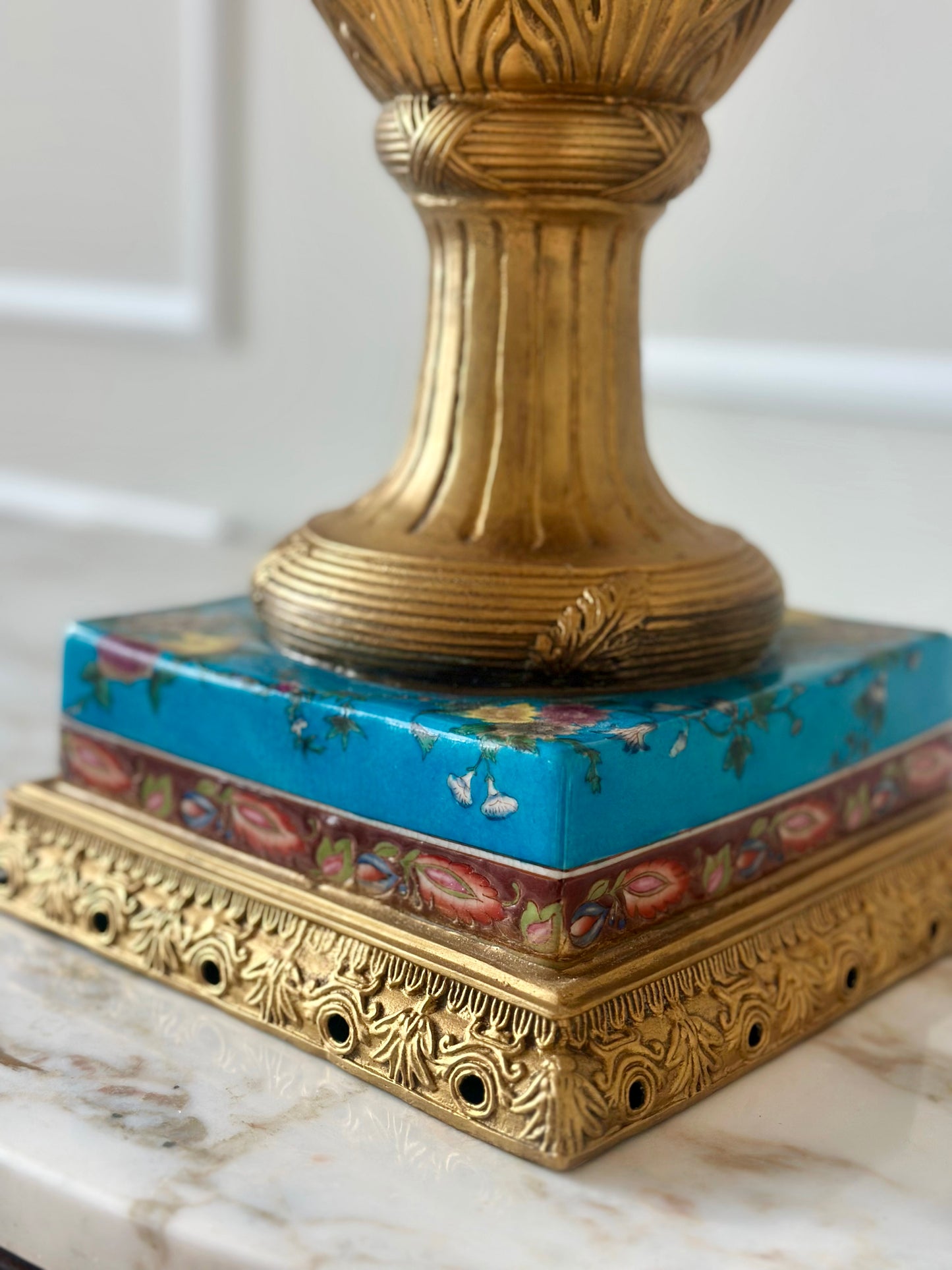 Wong Lee Porcelain Vase with Gilt Metal Mounts