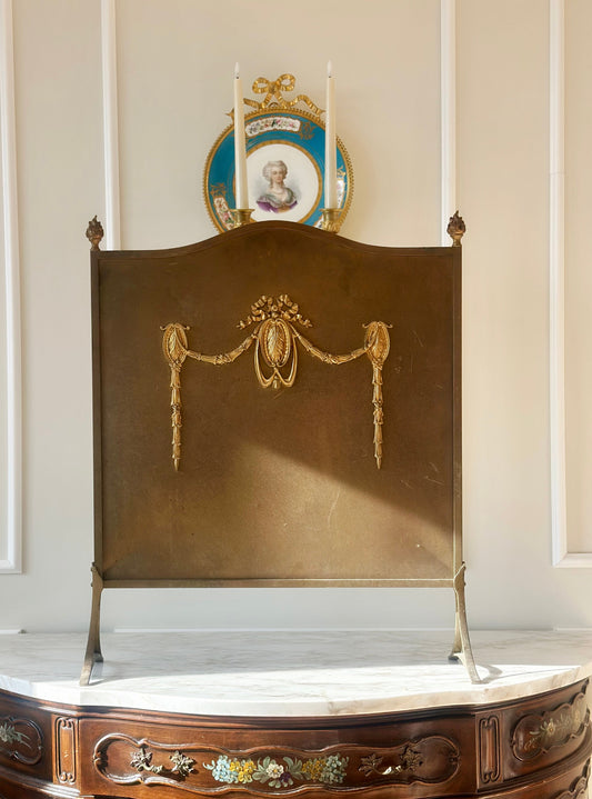 Louis XVI–Style Gilt Bronze Fireplace Screen