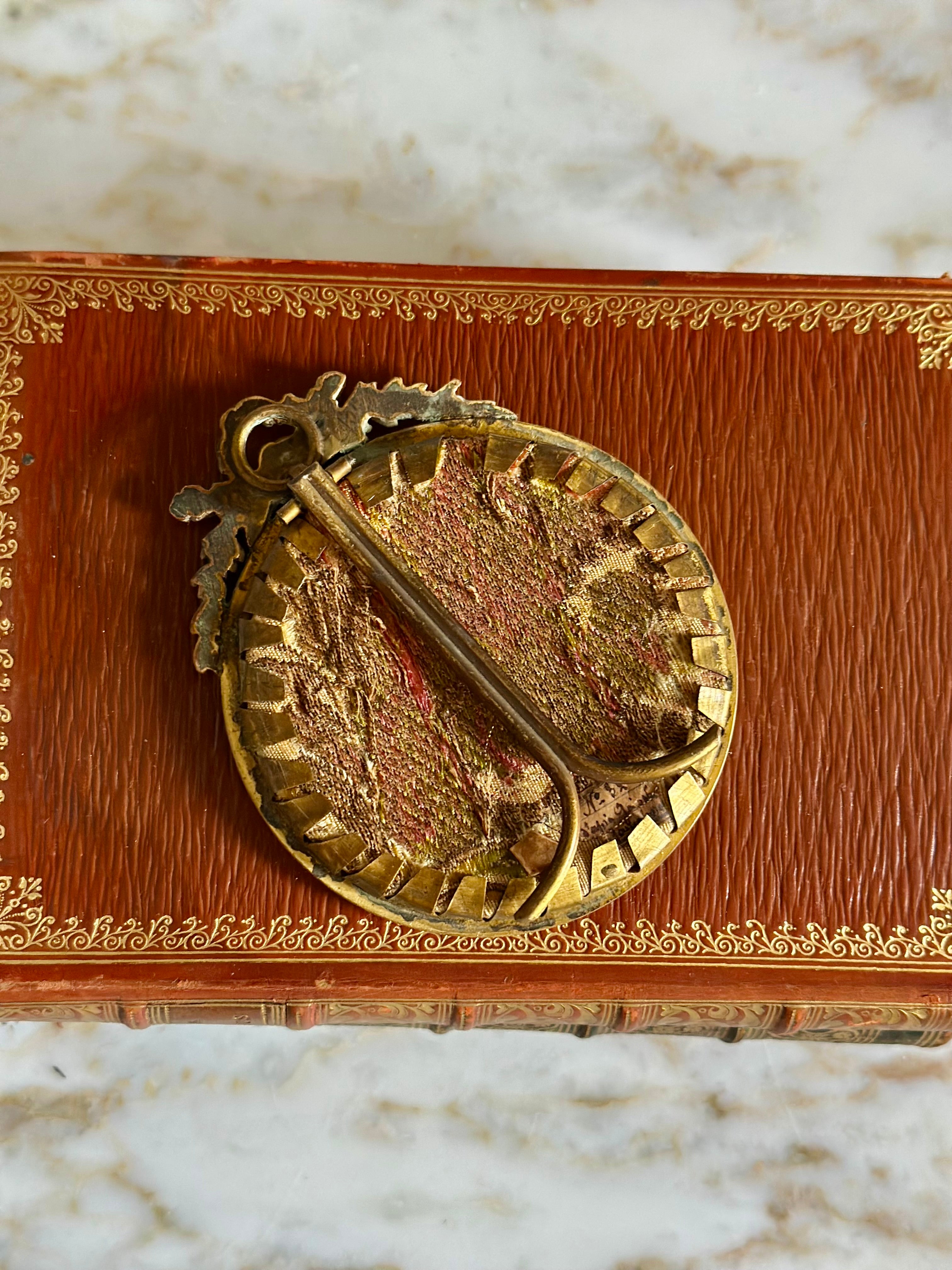 Antique French Hand-Painted Portrait Miniature