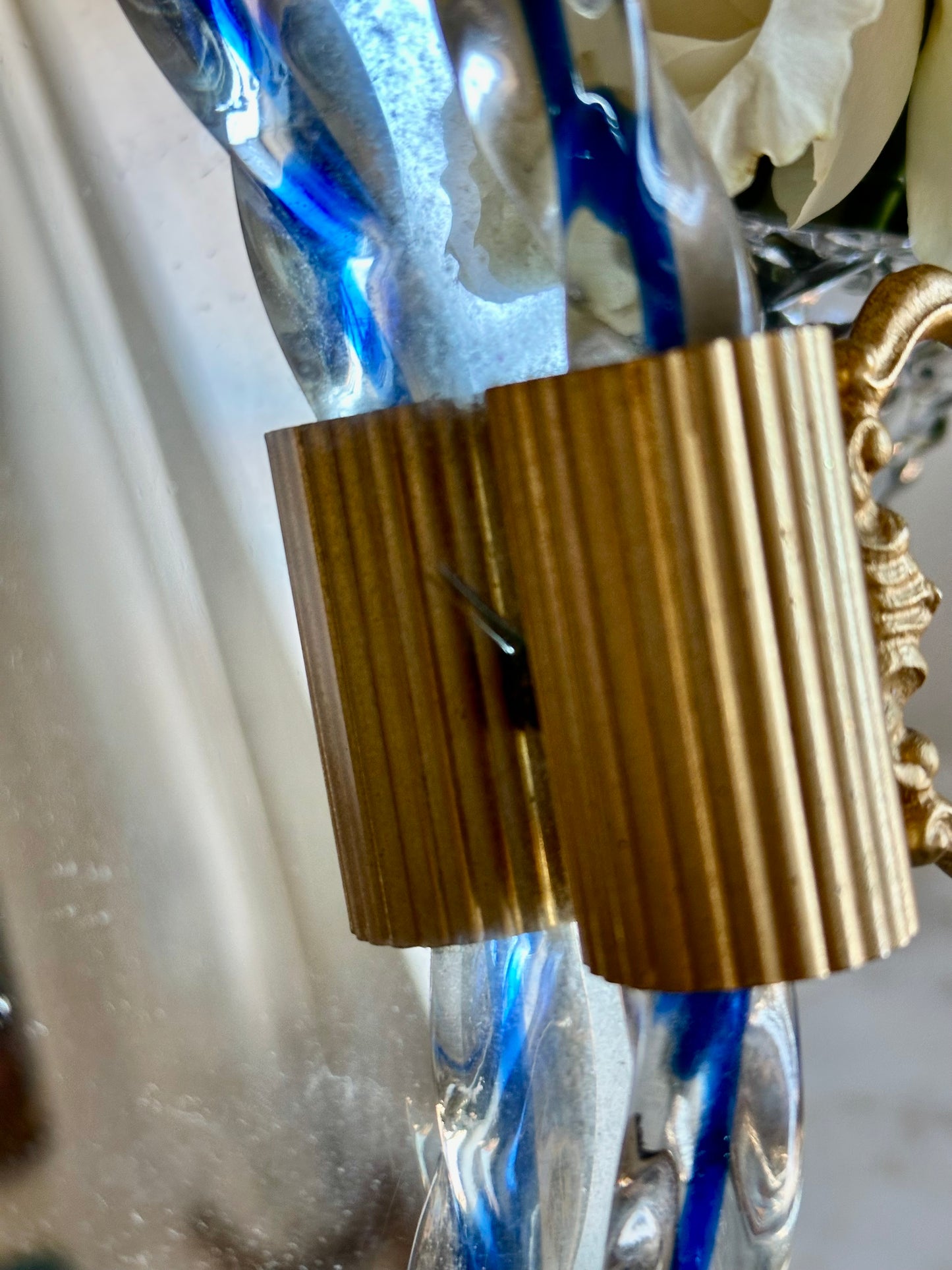 Italian Murano Glass Tray with Etched Dancing Couple