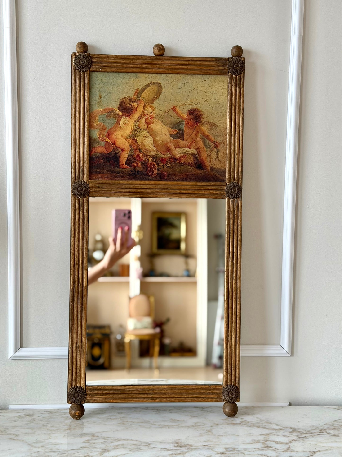 Small trumeau style mirror