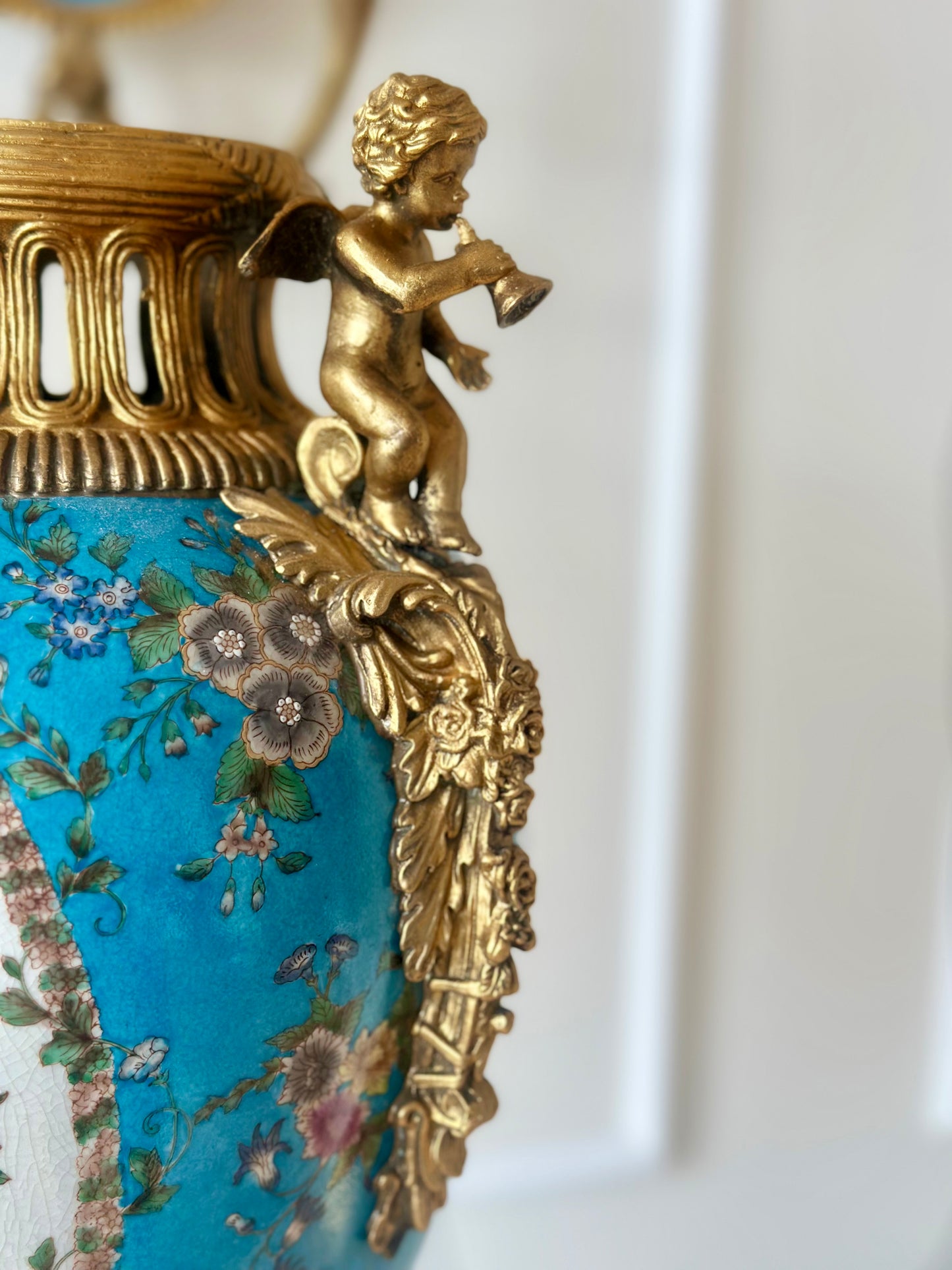 Wong Lee Porcelain Vase with Gilt Metal Mounts