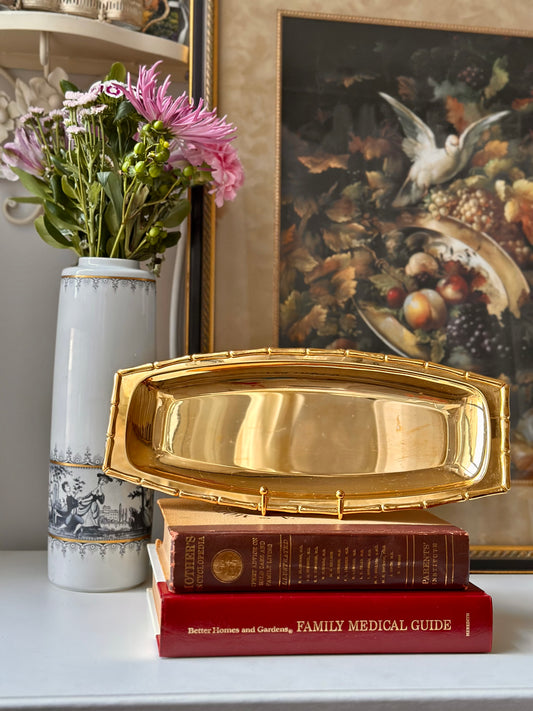 Gold-Plated Bamboo Tray