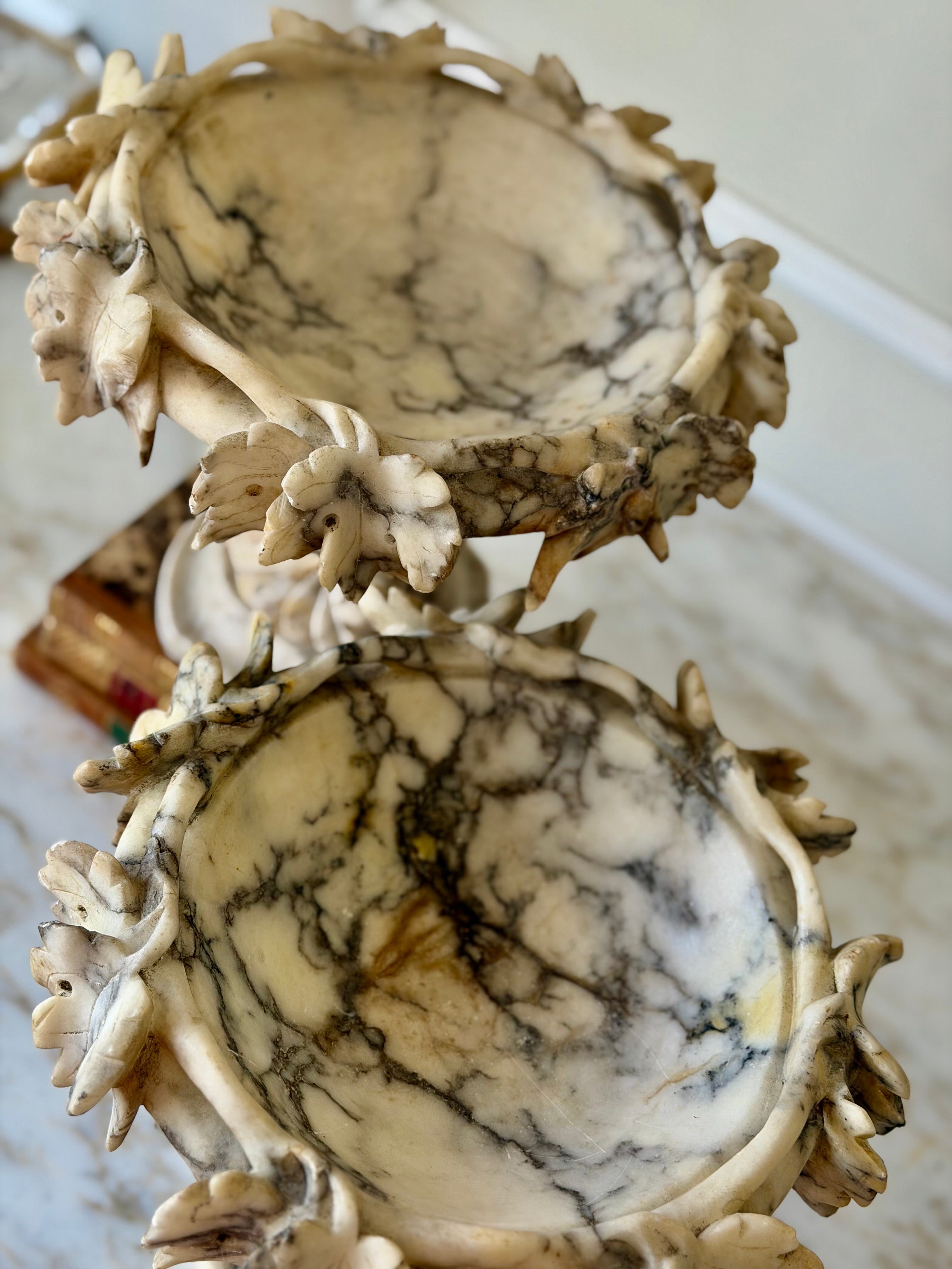 Pair of French Alabaster Tazzas