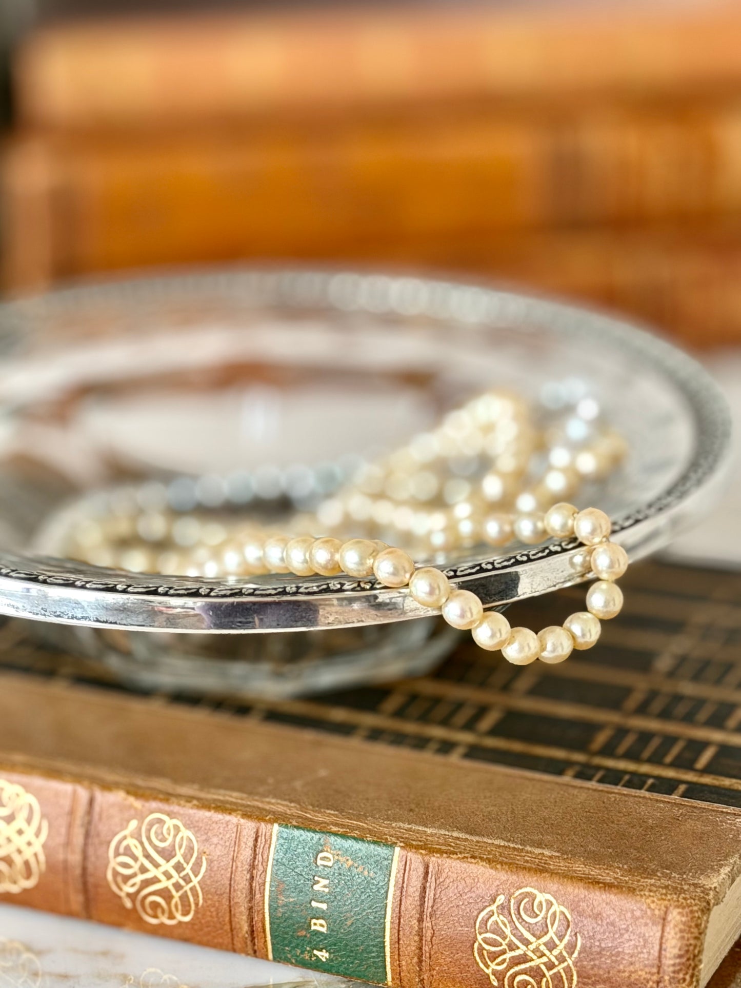 Cut crystal and sterling mounted bowl
