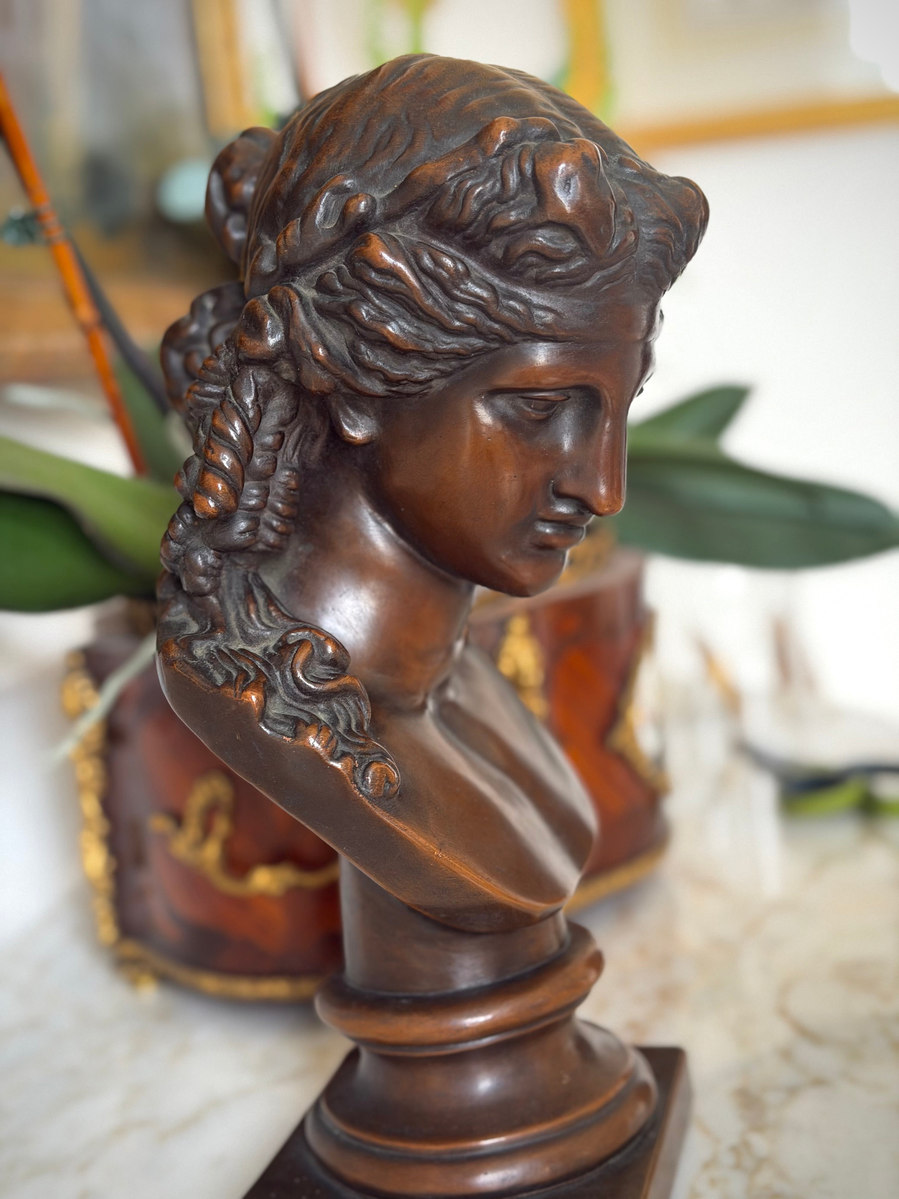 Classical Bronze-Finish Bust of Ariadne