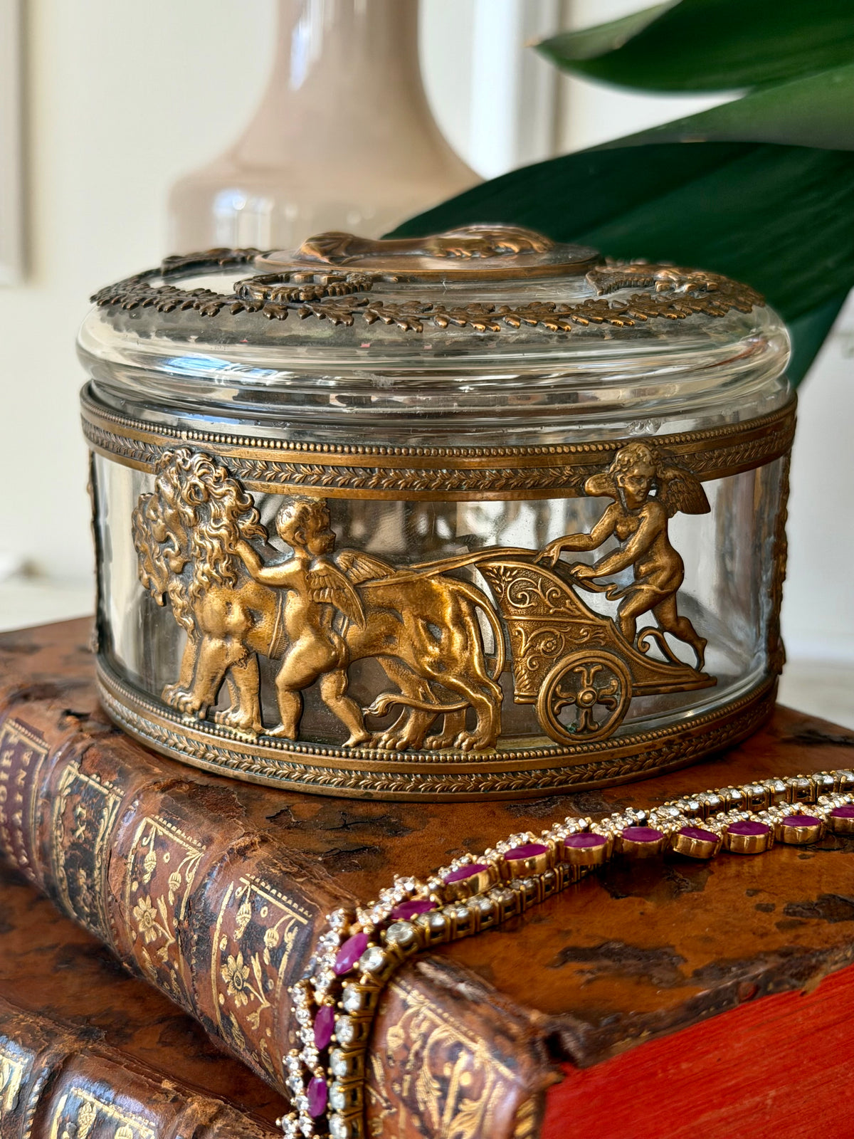 Crystal Box with Gilt Bronze Mounts and Cameo Bust Lid