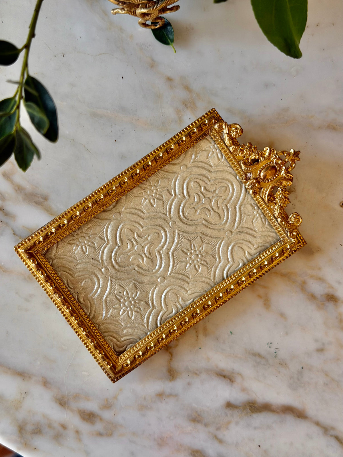 Gilt Bronze Frame with Crest