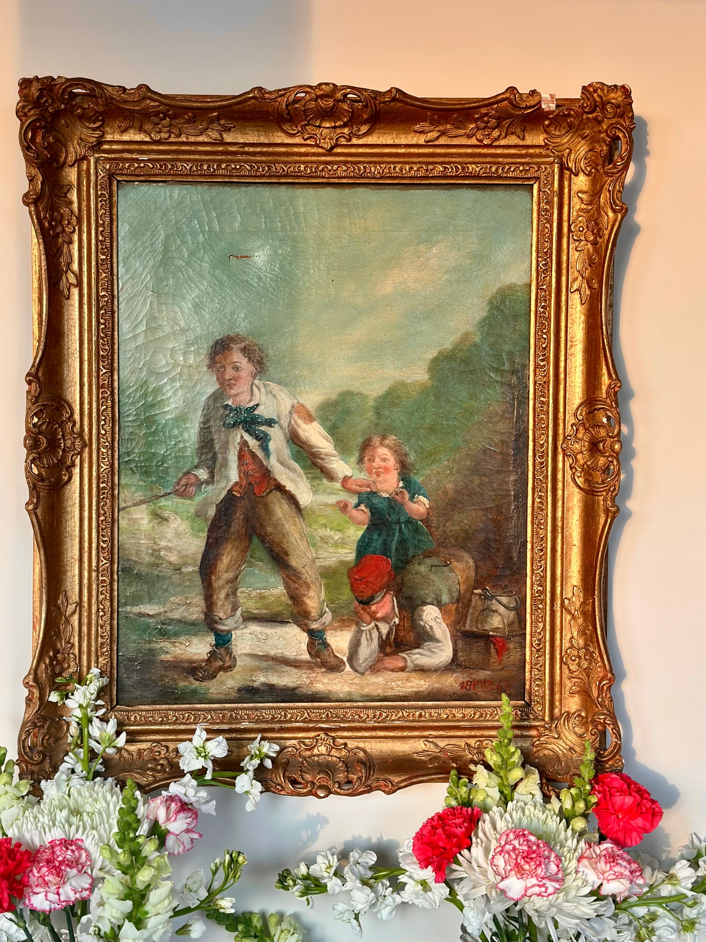 Vibrant Antique Figural Painting