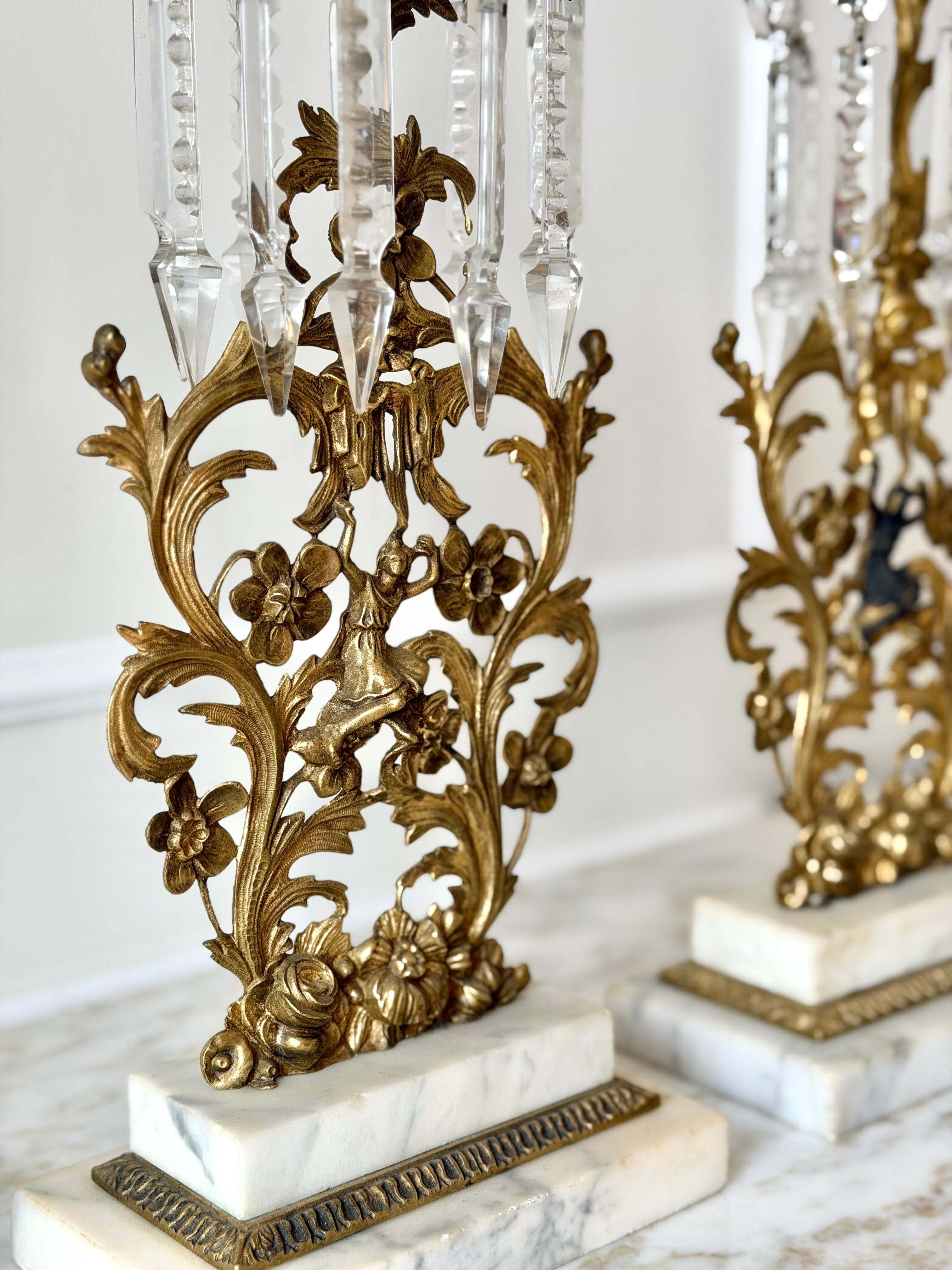 Art Nouveau gilt spelter candlesticks (pair)