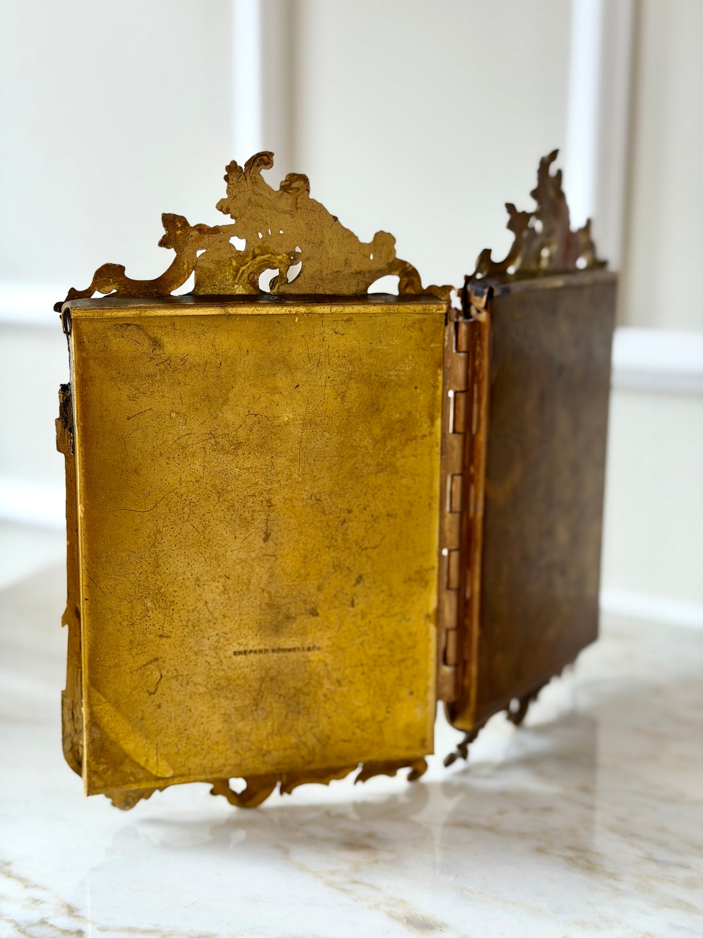 Gilt brass double frame